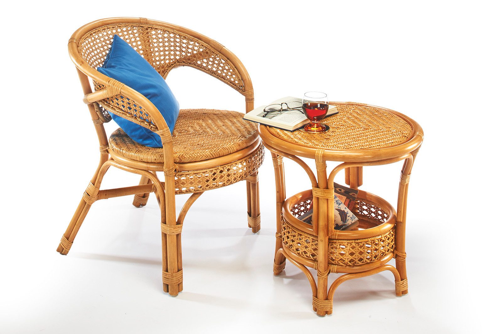 Kobolo Beistelltisch Tisch Ablagetisch NIMES aus Rattan (mit Ablagekorb, 1-St., 1 Tisch) – Bild 3 von 5