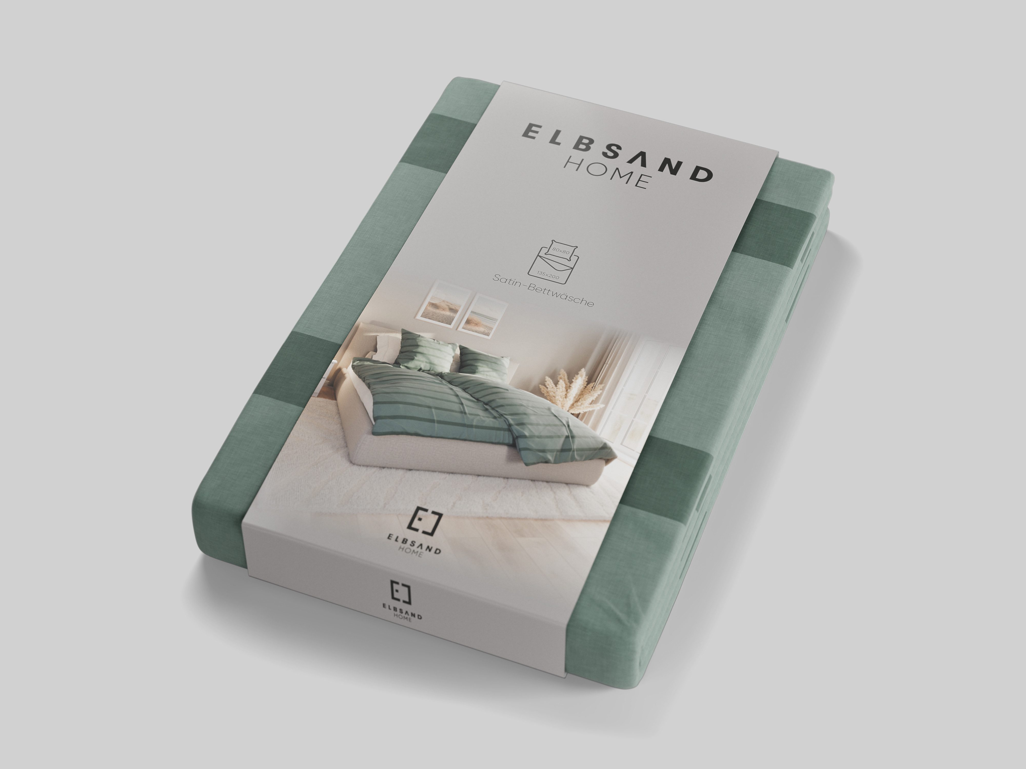 Elbsand Home Bettwäsche, 100% Baumwolle, Satin, 2 teilig
