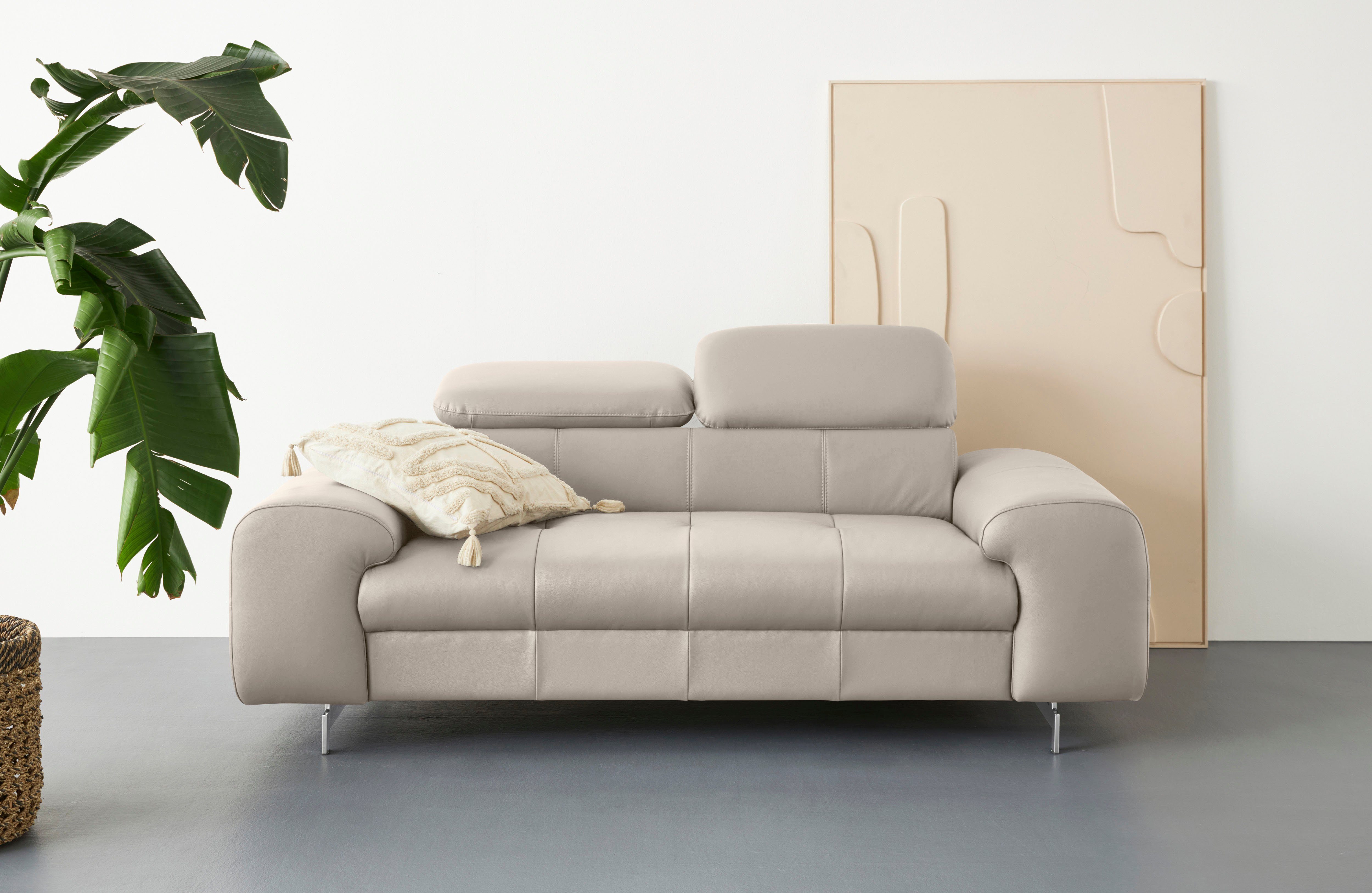COTTA 2-Sitzer Chef, Big-Sofa mit Kopfteilverstellung, edle Metallkufen günstig online kaufen