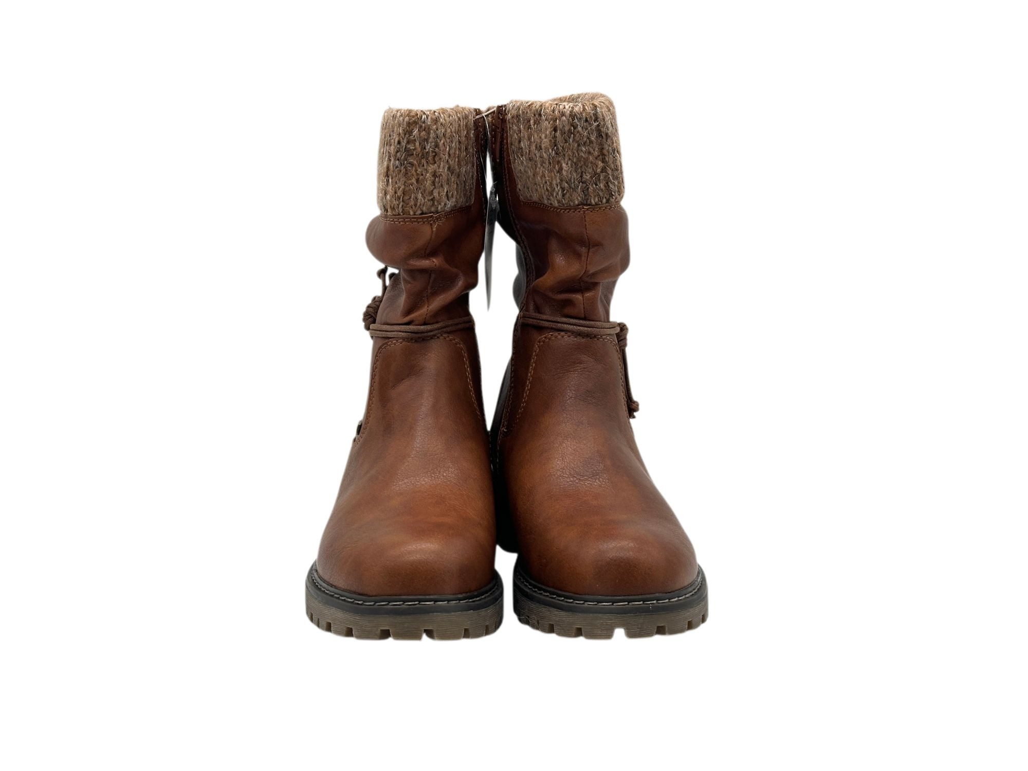 Nowaland Winterboots Damen mit Strickbund und dekorativer Schnürung Winterboots Mit weichem Strickbund, gerafftem Schaft und dekorativer Kordel – Bild 4 von 5