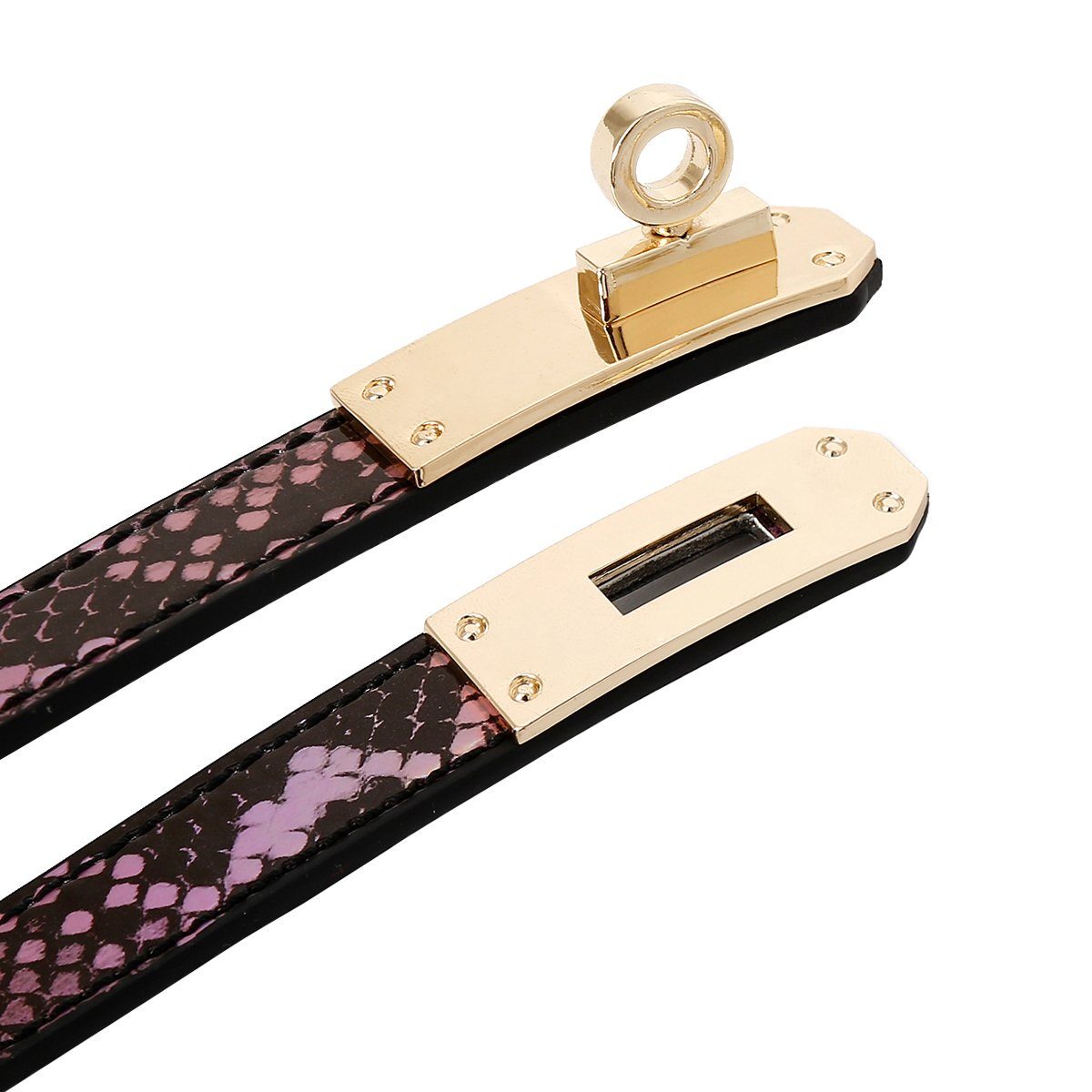 KIOTOS Bondage-Band Collar One-size Narrow Gold/Pink Reptile