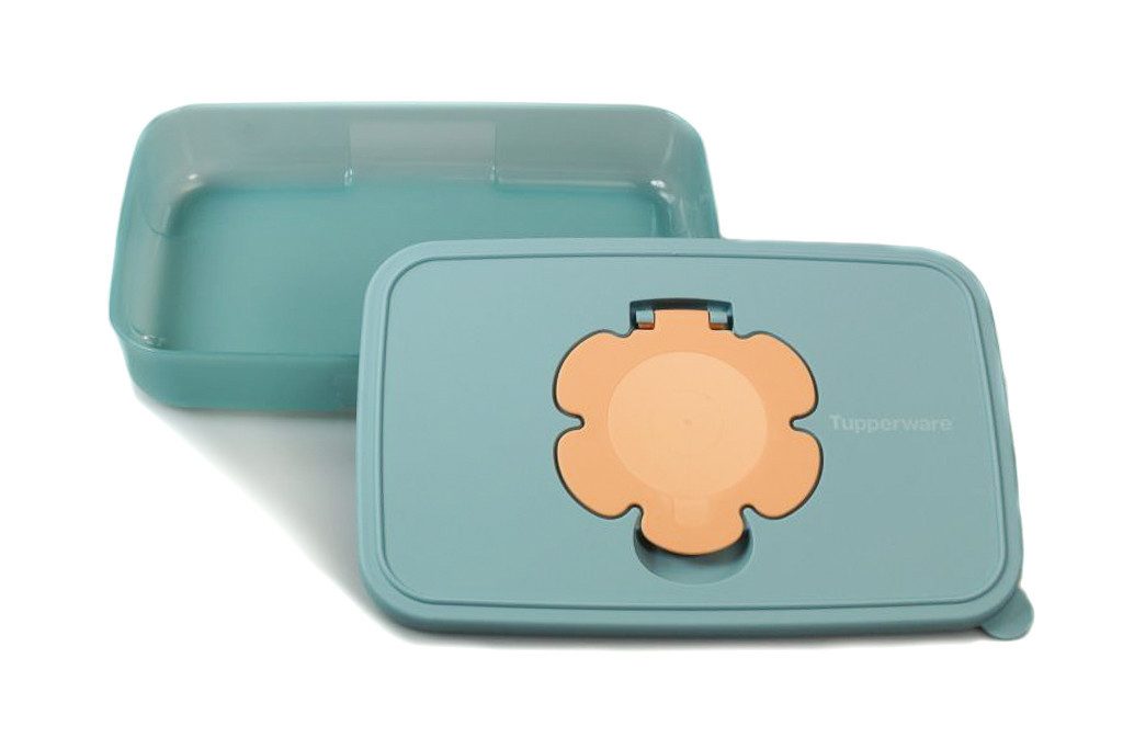 TUPPERWARE Feuchttücherbox Feuchttücherbox 650 ml flach hellblau