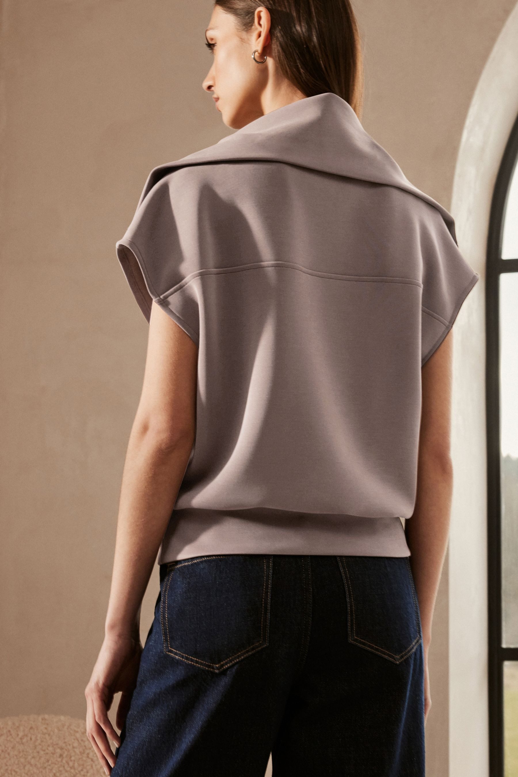 Next Sweatshirt Premium Kurzarmoberteil mit 1/4-Reißverschluss günstig online kaufen