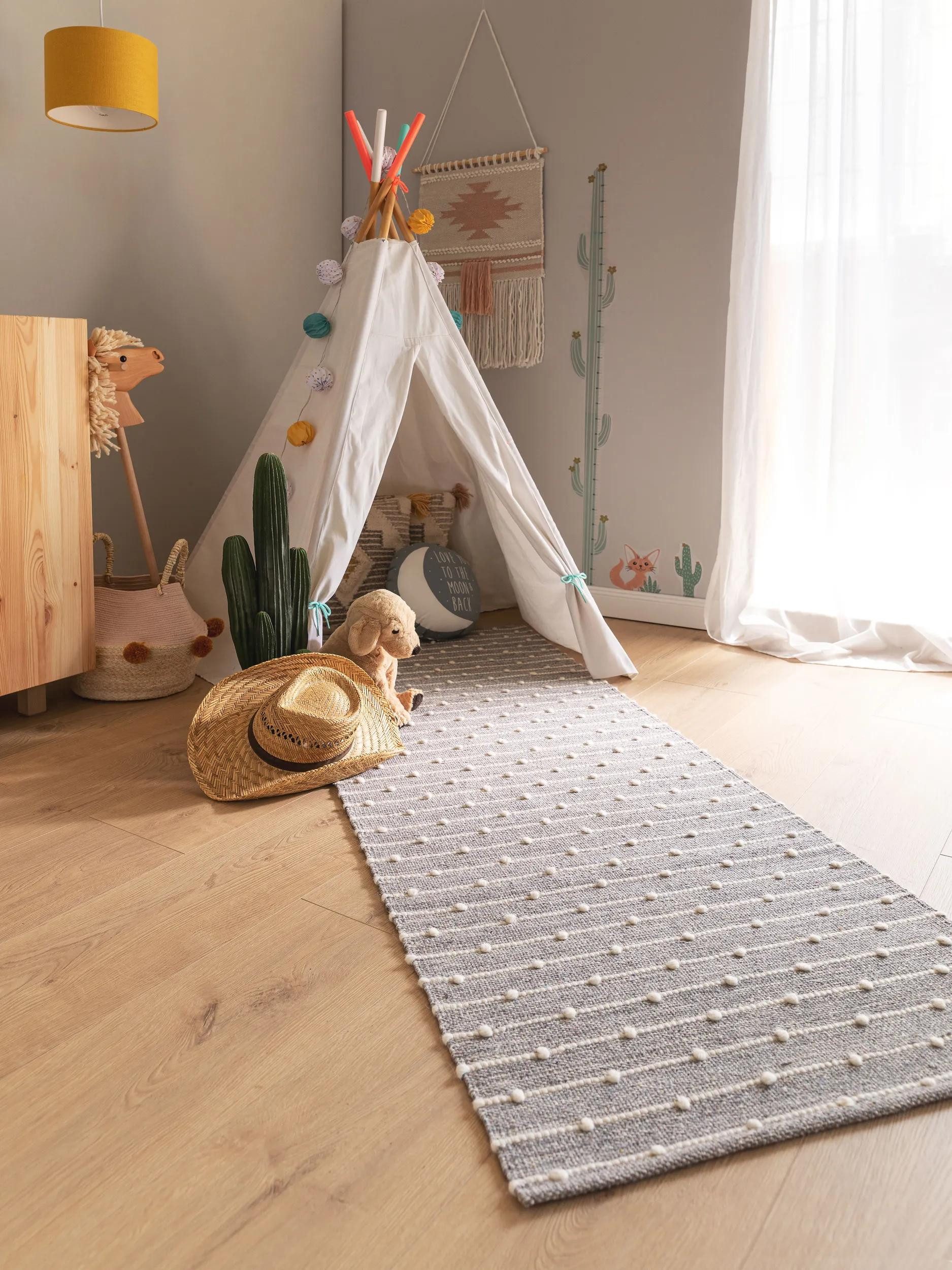 benuta Läufer Lupo, rechteckig, Höhe: 5 mm, Kunstfaser, Berber, Ethno-Style, Wohnzimmer