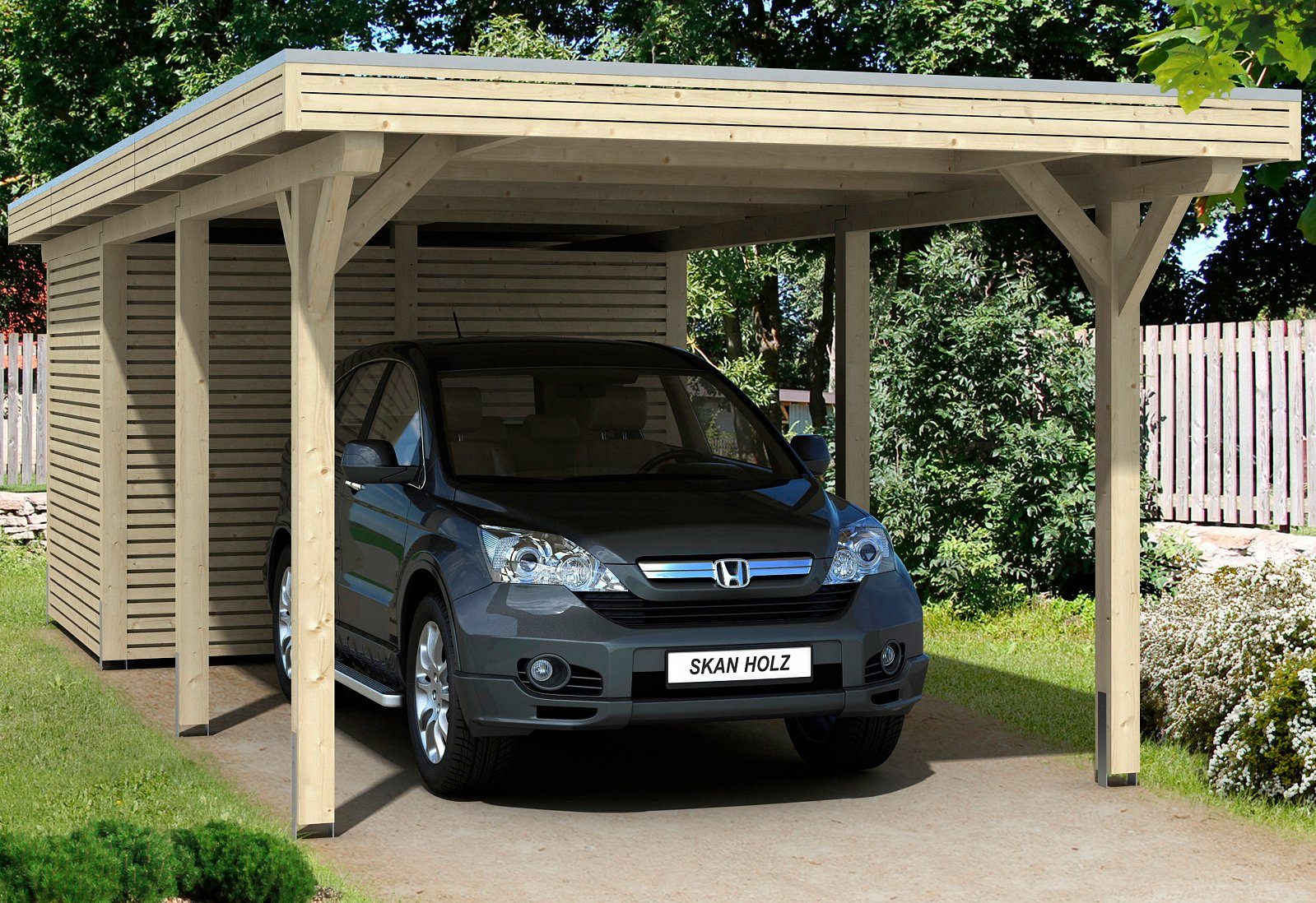 Skanholz Einzelcarport Spessart, BxT: 355x846 cm, 220 cm Einfahrtshöhe