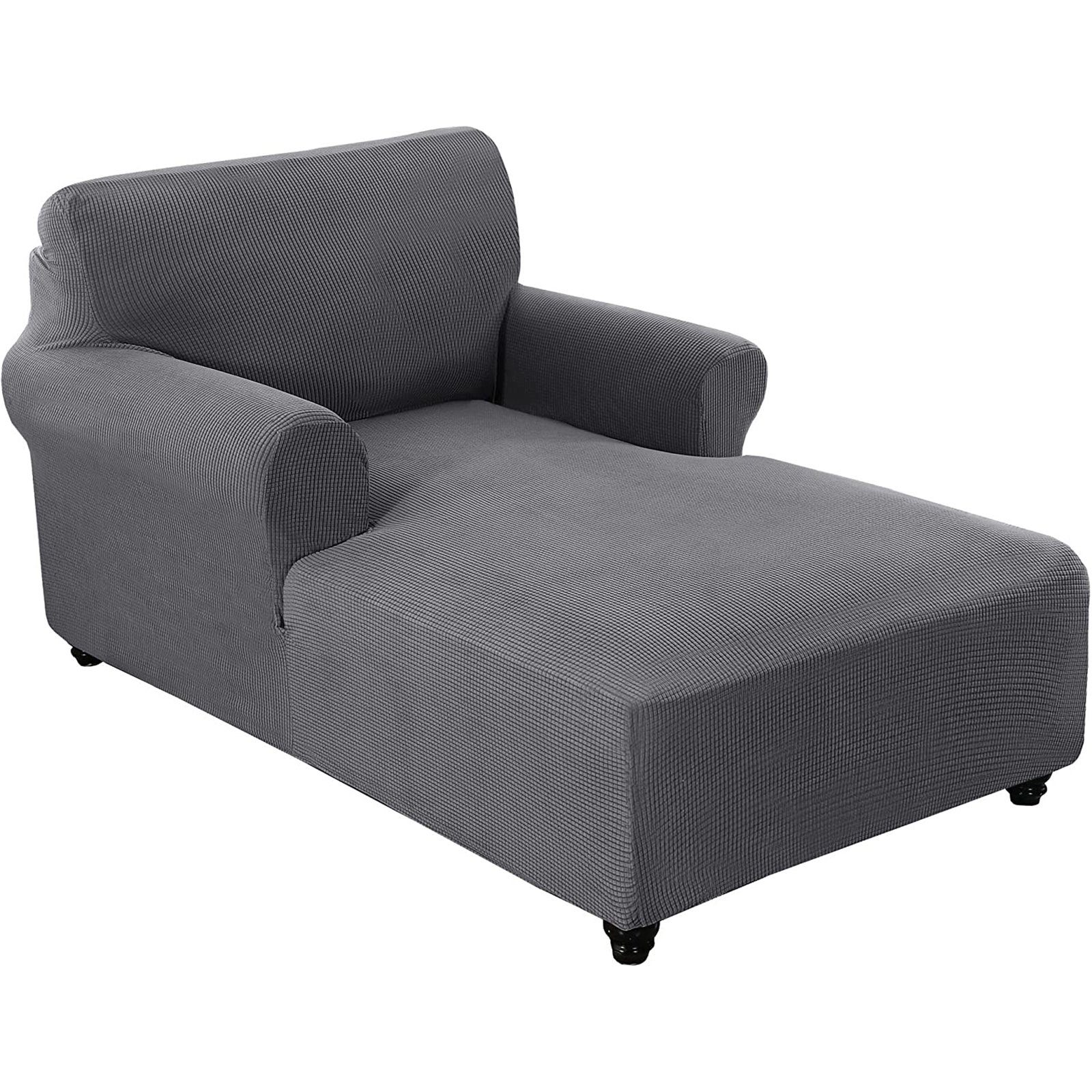 Sofahusse Jacquard, Stretch, für Arm Chaise Lounge, Rosnek Grau