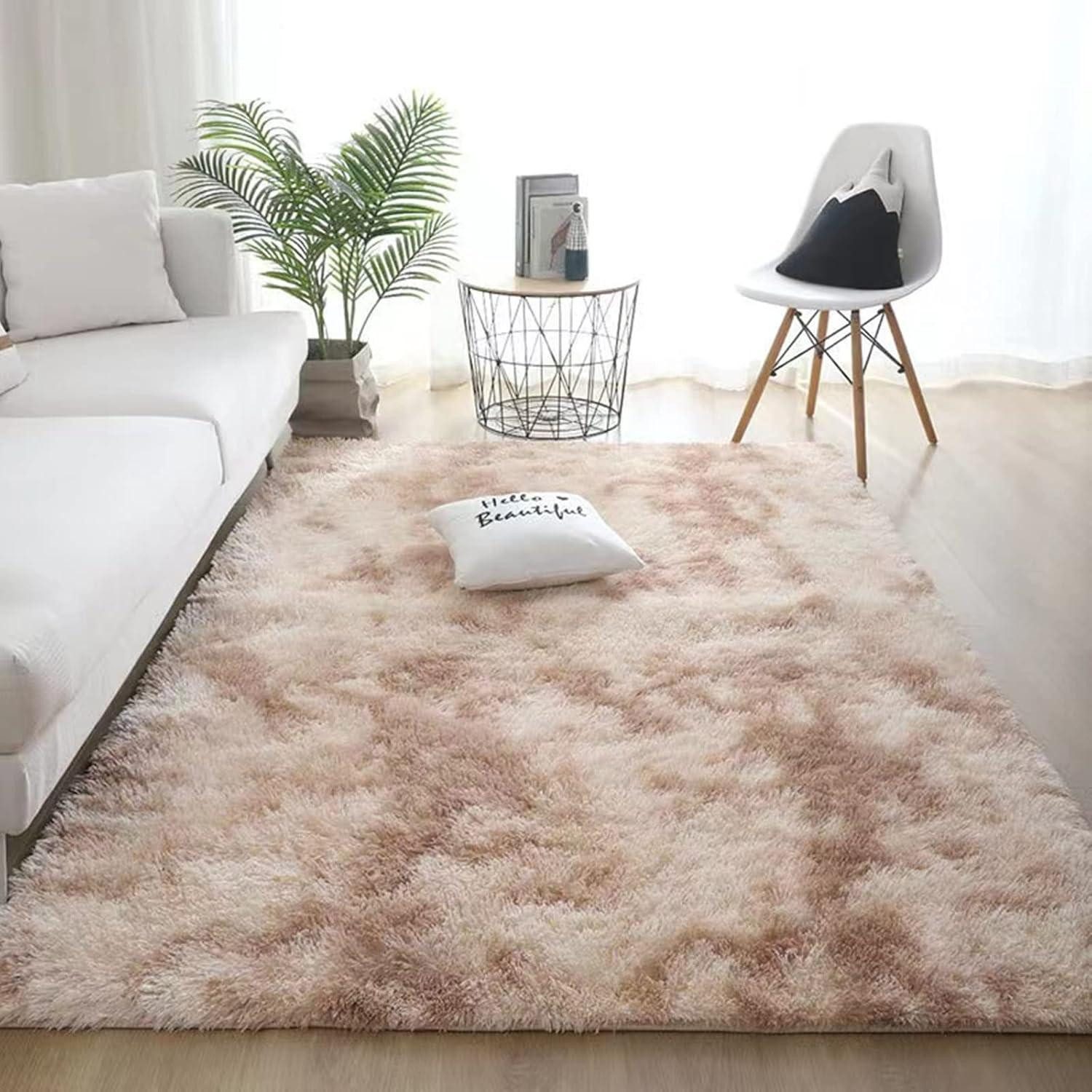 LuxusKollektion Hochflor-Teppich Teppich Hochflor Shaggy Fellteppich Beige 120 x 160 cm Rechteckig