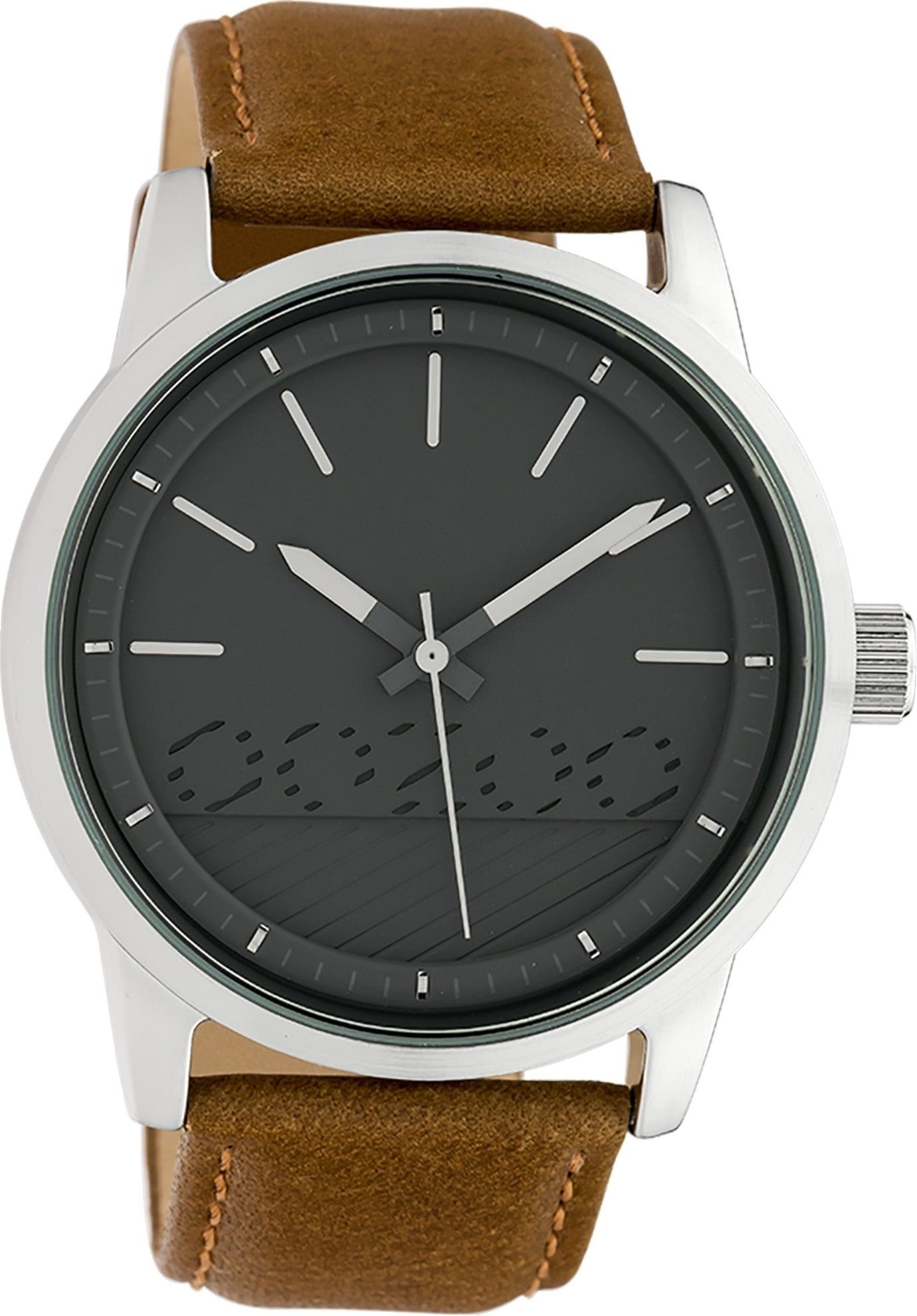 OOZOO groß 45mm), braun, Lederarmband Quarzuhr Damen Armbanduhr (ca. OOZOO Fashion Timepieces, Damenuhr rund, Oozoo