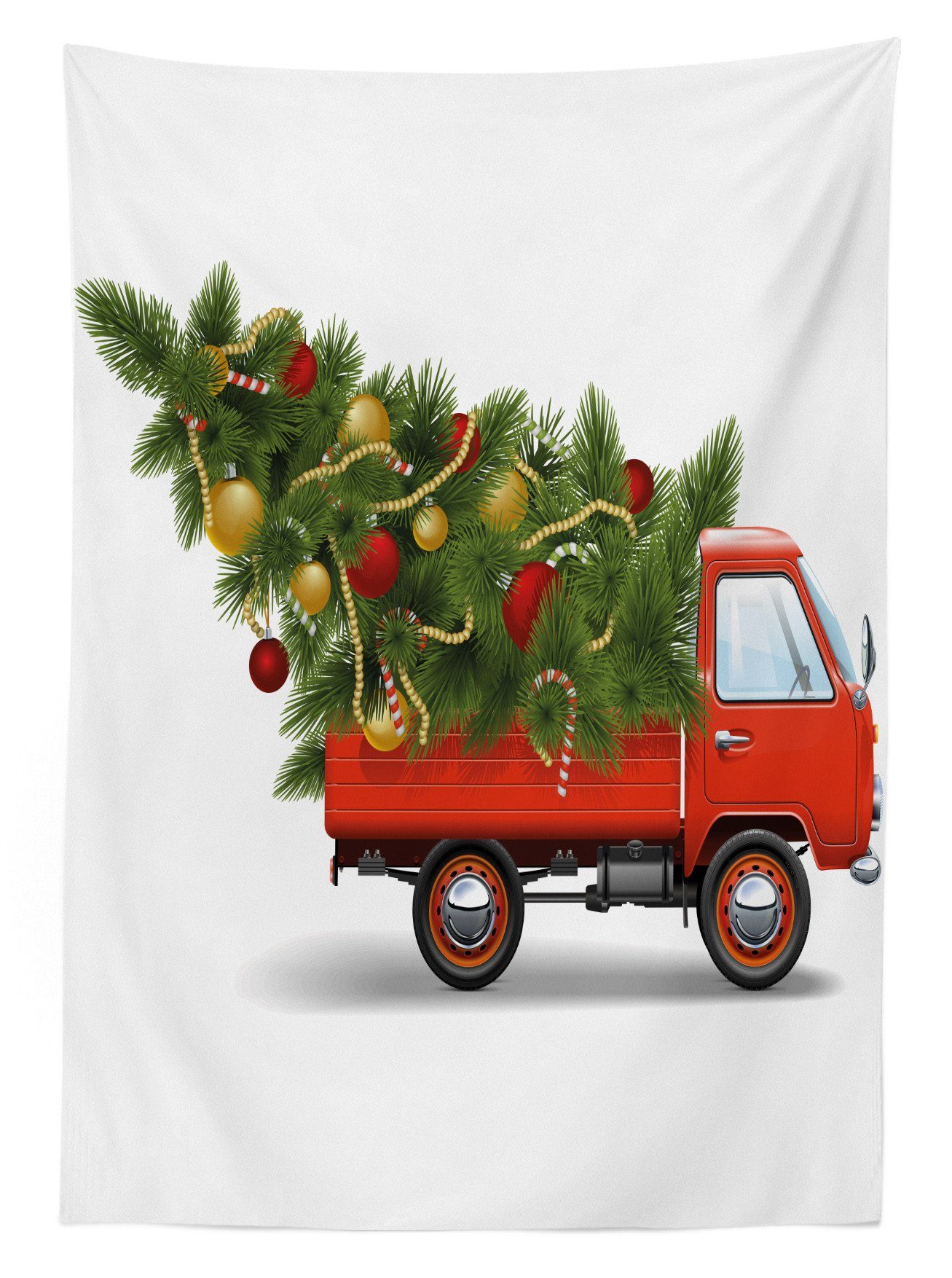Abakuhaus Tischdecke Farbfest Weihnachten Bereich den Klare Farben, Weihnachten LKW Baum geeignet und Waschbar Außen Für