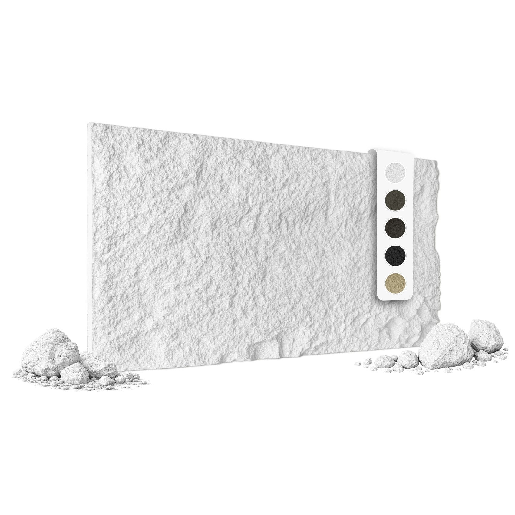 Hexim Wandpaneel, BxL: 60.5x121 cm, (Steinoptik Felsen Platten 1 Stück 120x60cm PU Wandverkleidung 0,73 m² 3D Paneele Bruchstein Stone Dekor Wandpaneele Wanddeko Steinplatte Felswand Wohnzimmer Innenwand weiß (A002-01 White)