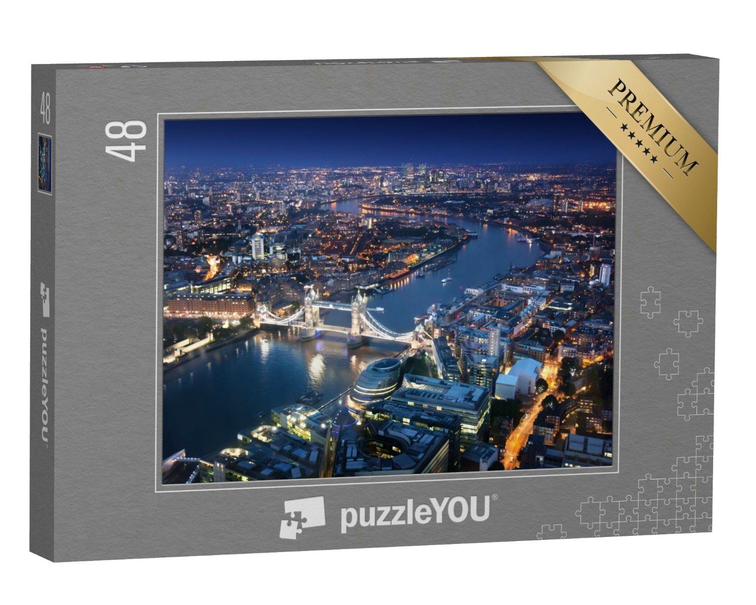puzzleYOU Puzzle London bei Nacht, 48 Puzzleteile, puzzleYOU-Kollektionen  Brücken, Skylines, 48 Teile, Schwierig