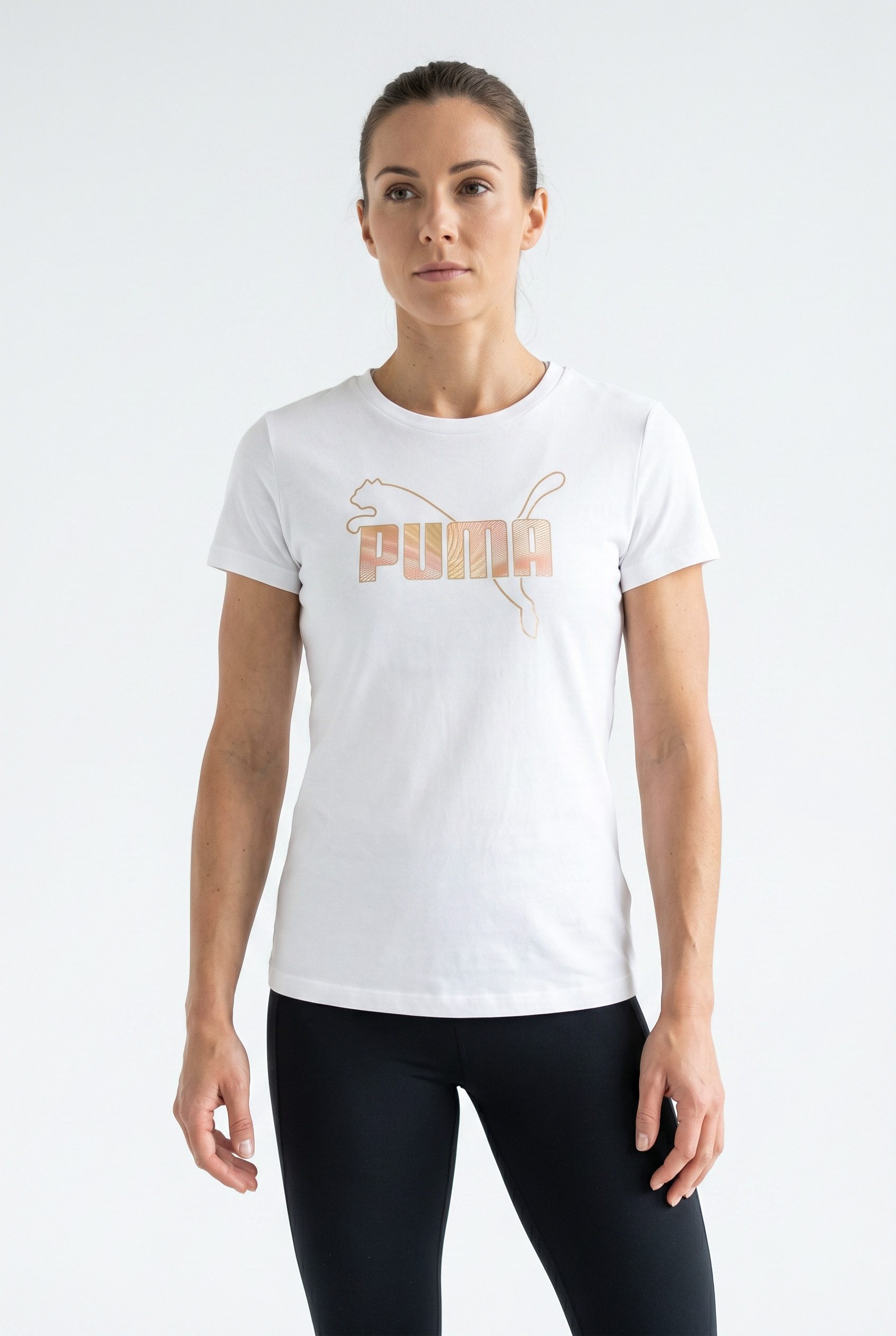 PUMA T-Shirt ESS LOGO LAB METALLIC TEE Regular Fit, mit Rundhalsausschnitt, aus Baumwolle