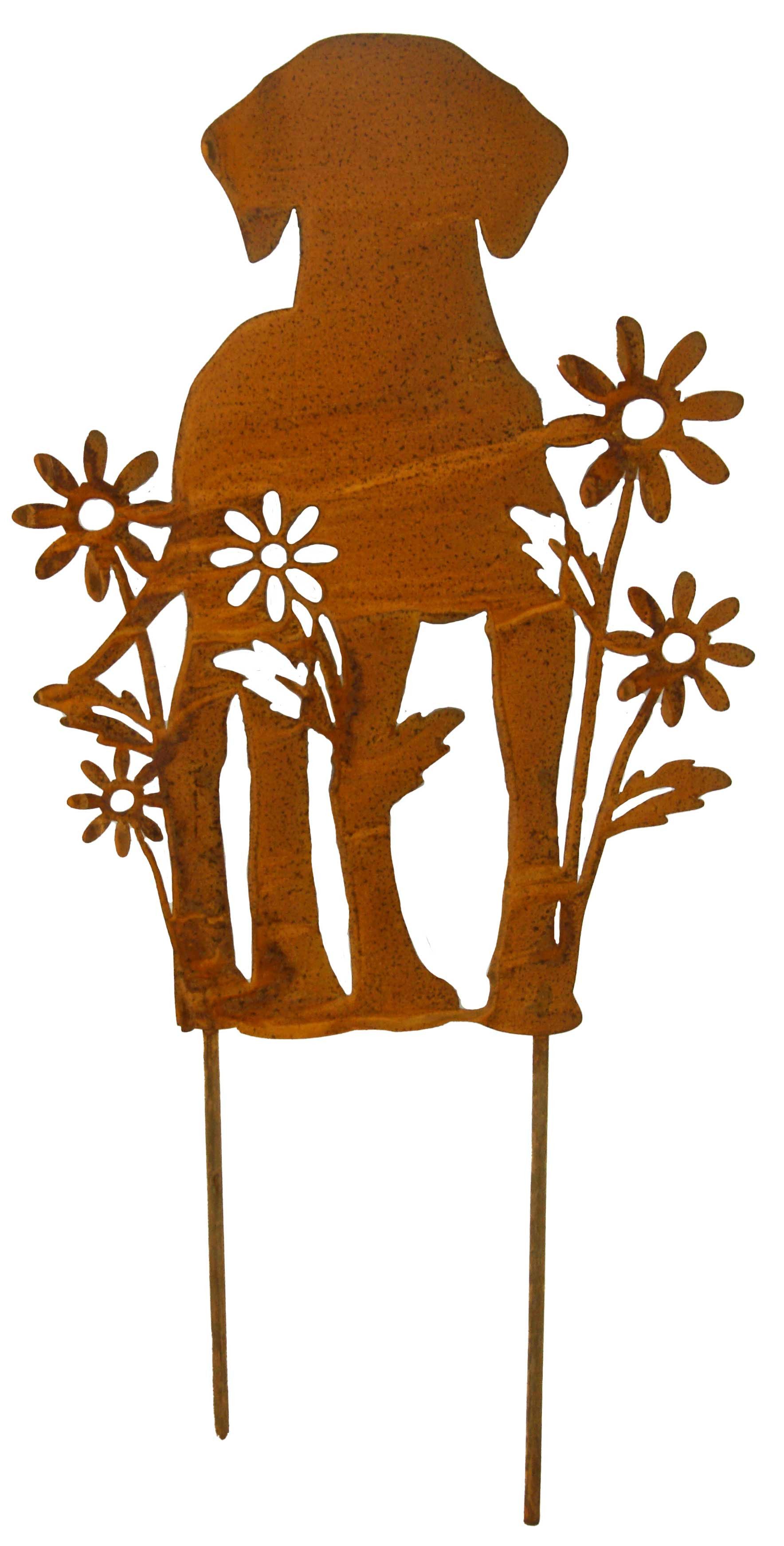 Posiwio Gartenstecker Beetstecker Set Katze + Hund mit Blumen (2-St) 2er Se günstig online kaufen