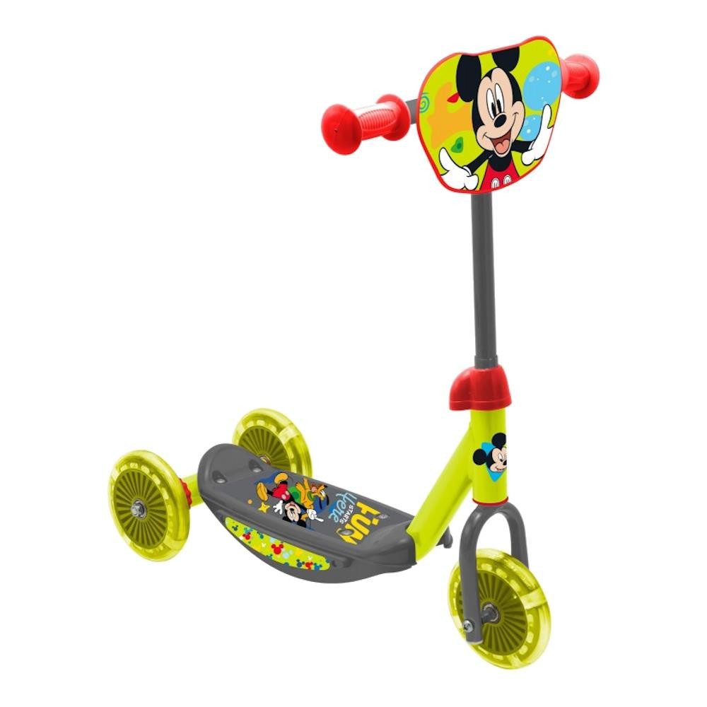 Disney Mickey Mouse Cityroller Mickey Mouse 3-Rad-Kinderroller, Grün, Für kleine Disney-Fans ab 3
