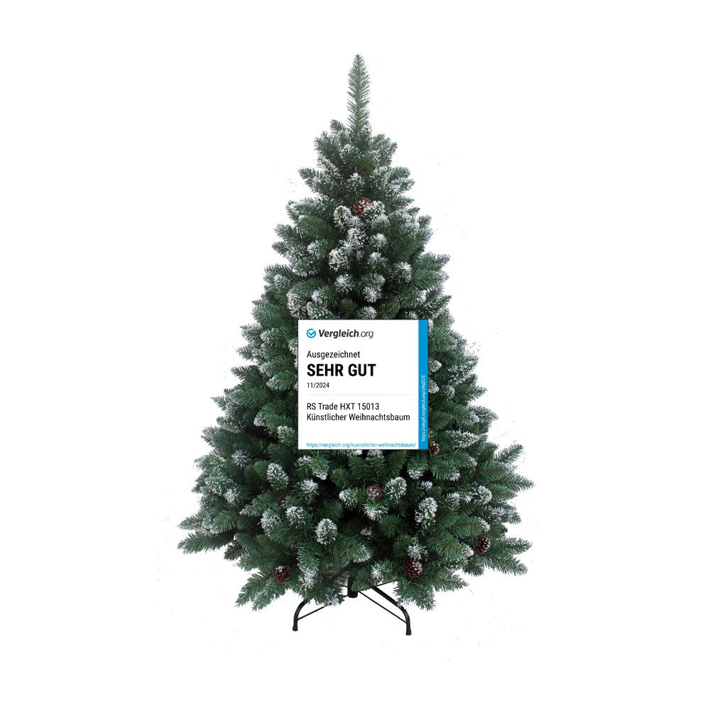 RS Trade Künstlicher Weihnachtsbaum Weihnachtsbaum „Schneebaum“ PVC 15013