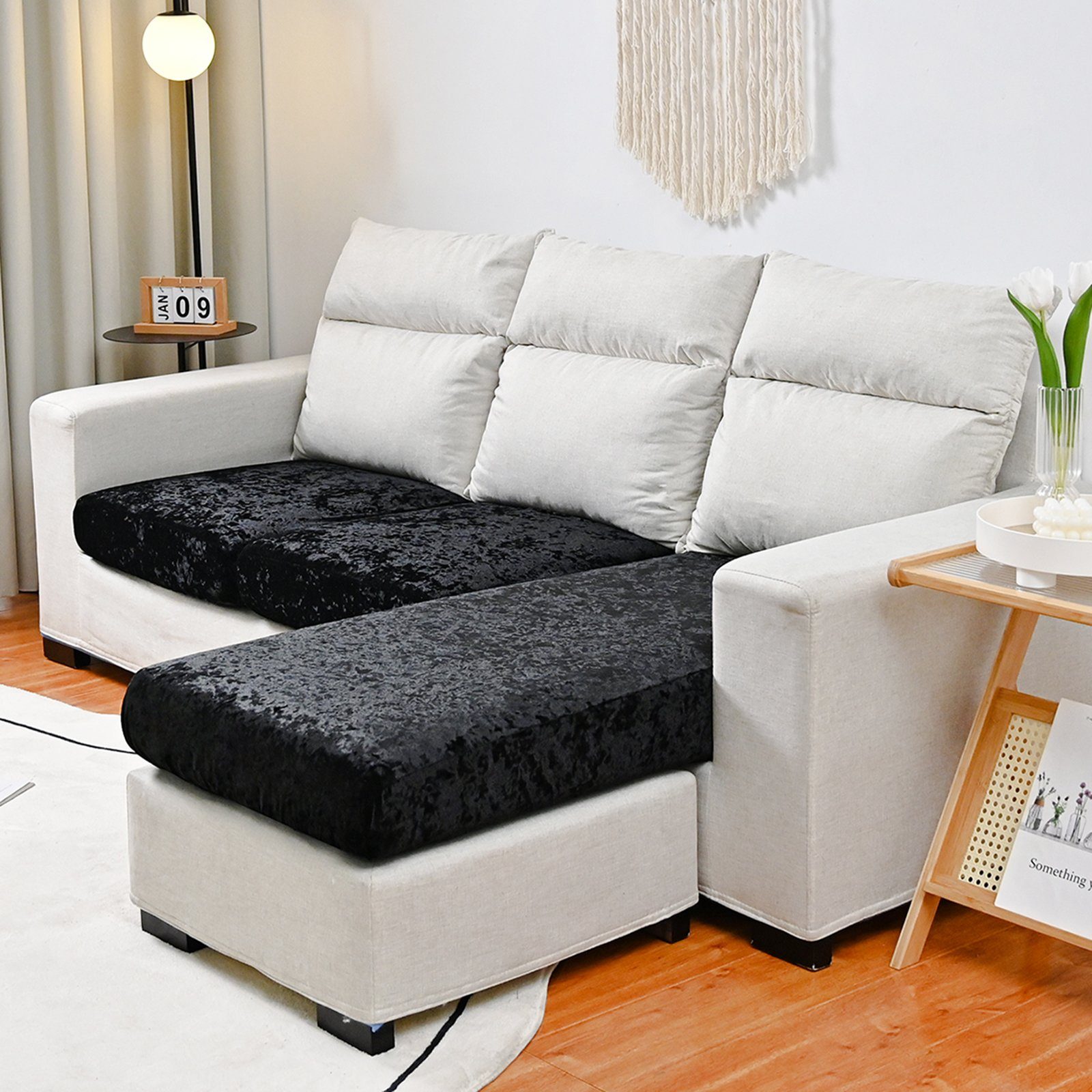 BTTO Sofahusse Samt-Sitzkissenbezug für 1-, 2-, 3-, 4-Sitzer, 8 Farben, Ela günstig online kaufen