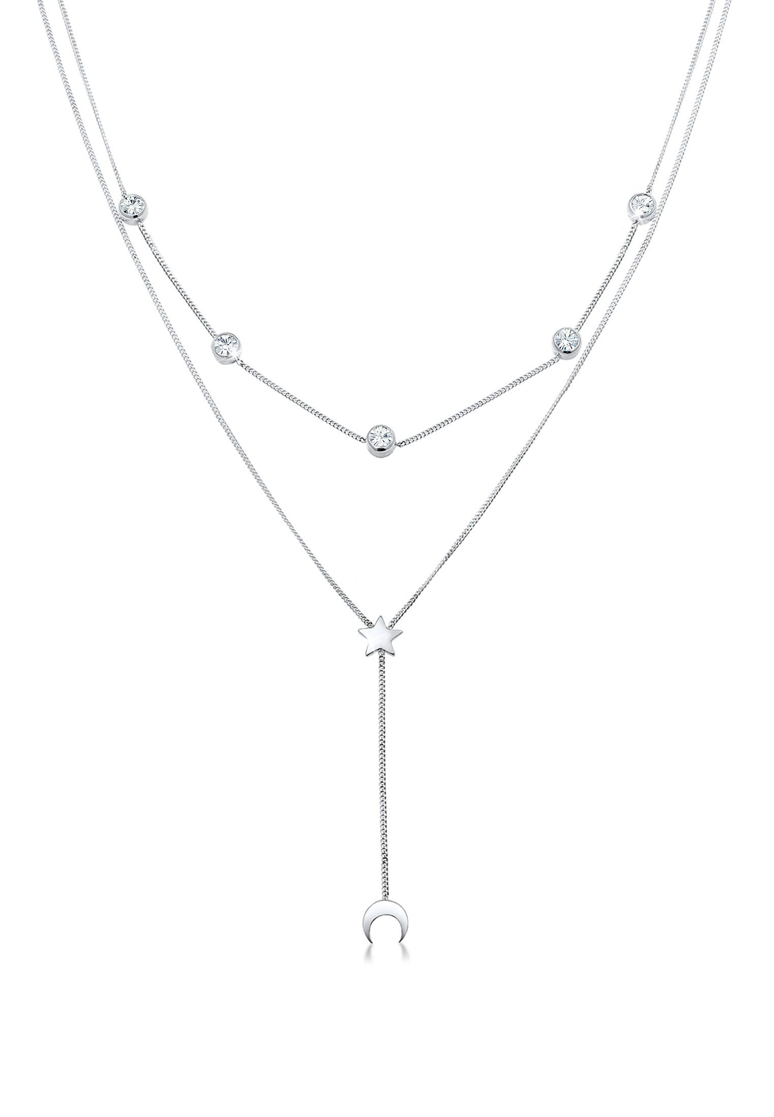 Elli Gliederkette Halbmond Stern mit Kristallen von Swarovski®925 Sterling Silber. € 91,95