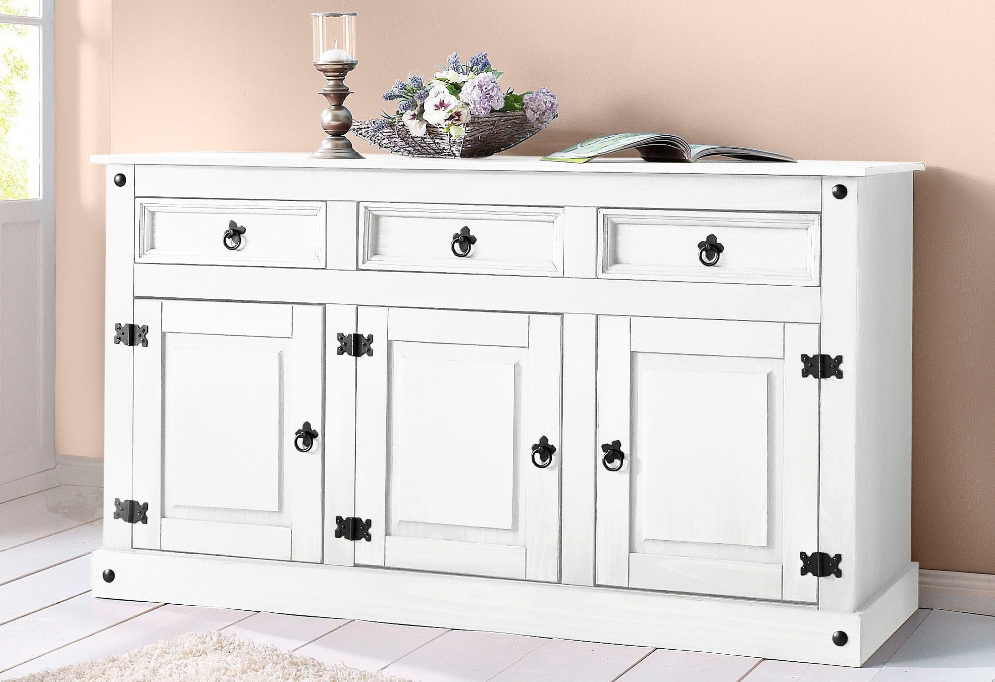 Home affaire Sideboard "Mexiko" Kommode aus massivem Kiefernholz, Breite 15 günstig online kaufen