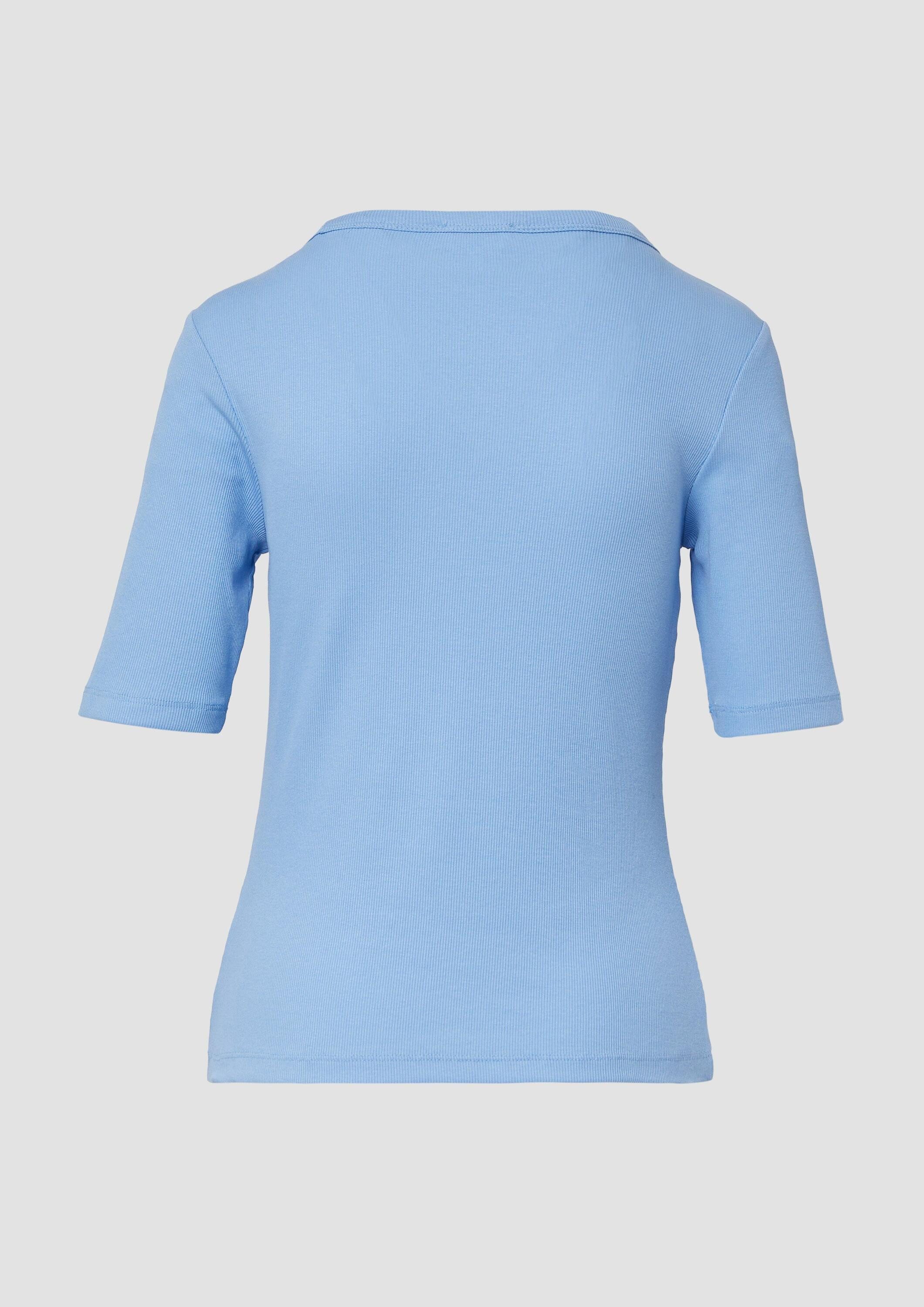 s.Oliver Kurzarmshirt T-Shirt Ripp-Shirt im Slim Fit