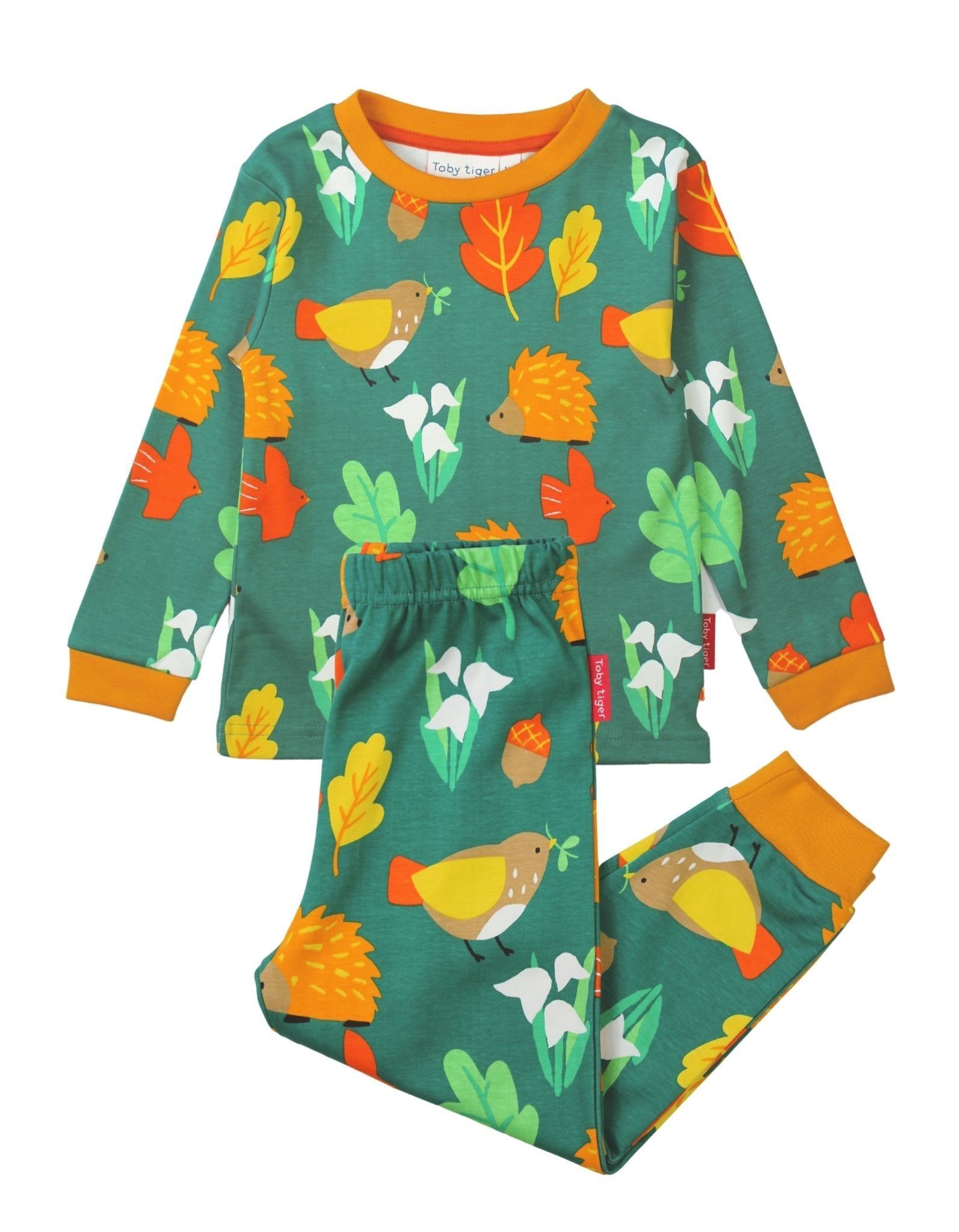 Toby Tiger Schlafanzug Schlafanzug mit Herbst Print