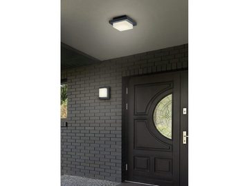 meineWunschleuchte LED Außen-Wandleuchte, LED fest integriert, Warmweiß, 2er-Set Fassadenlampen Außenlicht Fassadenbeleuchtung Anthrazit 14x14