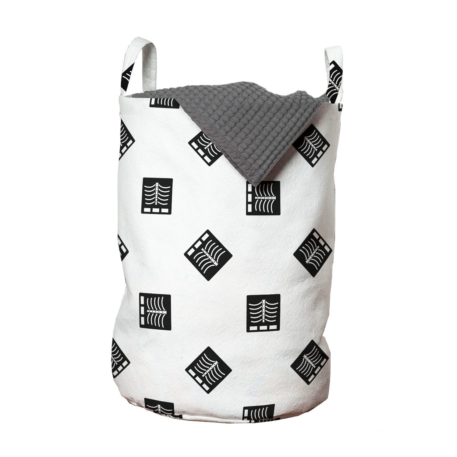 Abakuhaus Wäschesäckchen Wäschekorb mit Griffen Kordelzugverschluss für Waschsalons, Abstrakt Xray Bild der menschlichen Brust