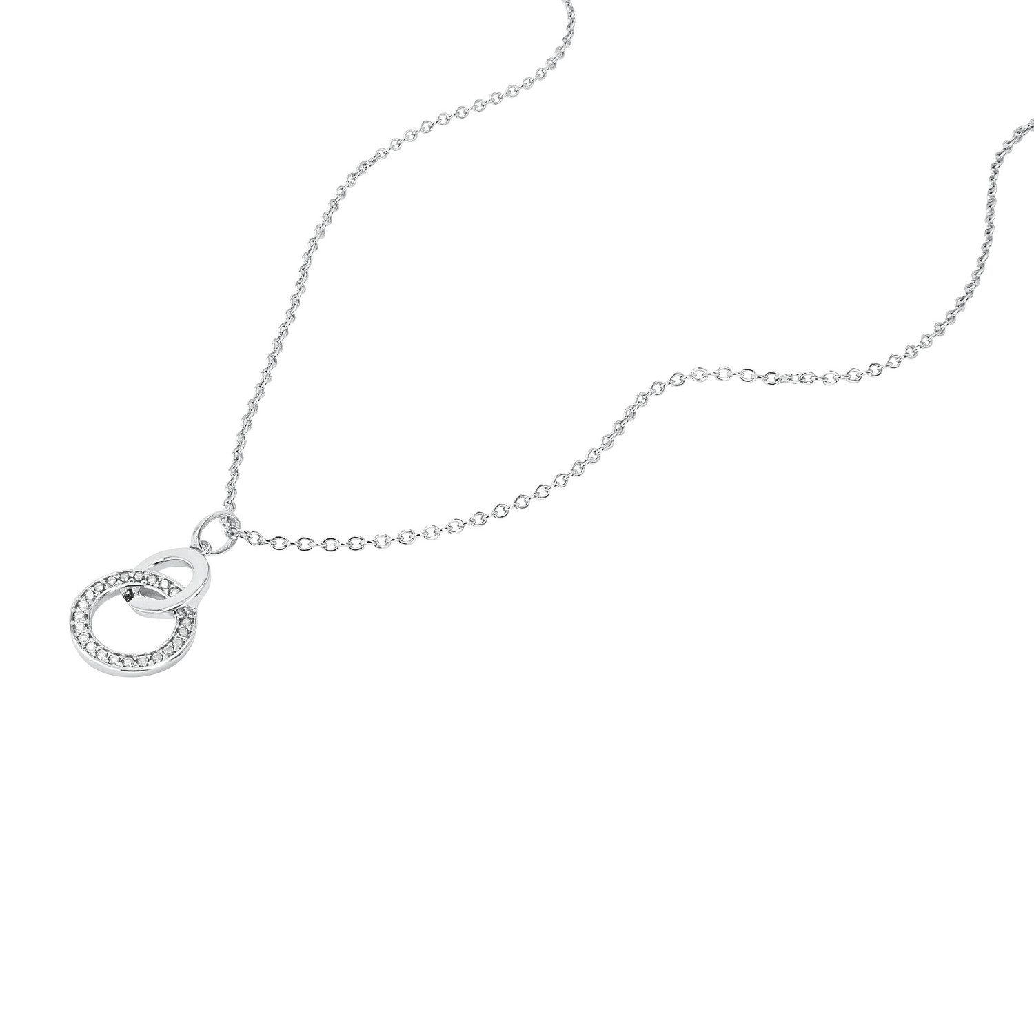 TOM TAILOR Kette mit Anhänger Schmuck Geschenk Silber 925 Infinity Kreise, mit Zirkonia (synth)