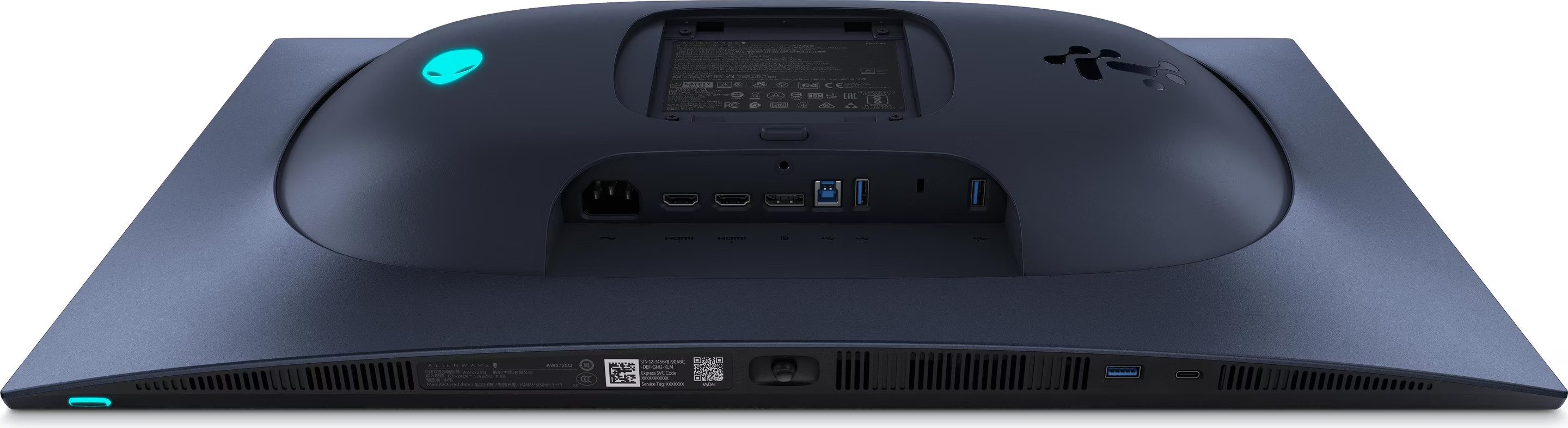 Dell Alienware AW2725Q Gaming-Monitor (68,6 cm/27 ", 3.840 x 2.160 px, QHD, 0,03 ms Reaktionszeit, 240 Hz, QD-OLED, QD-OLED gebogen, 240 Hz, G-SYNC/FreeSync, Anti-Glare, AlienFX)