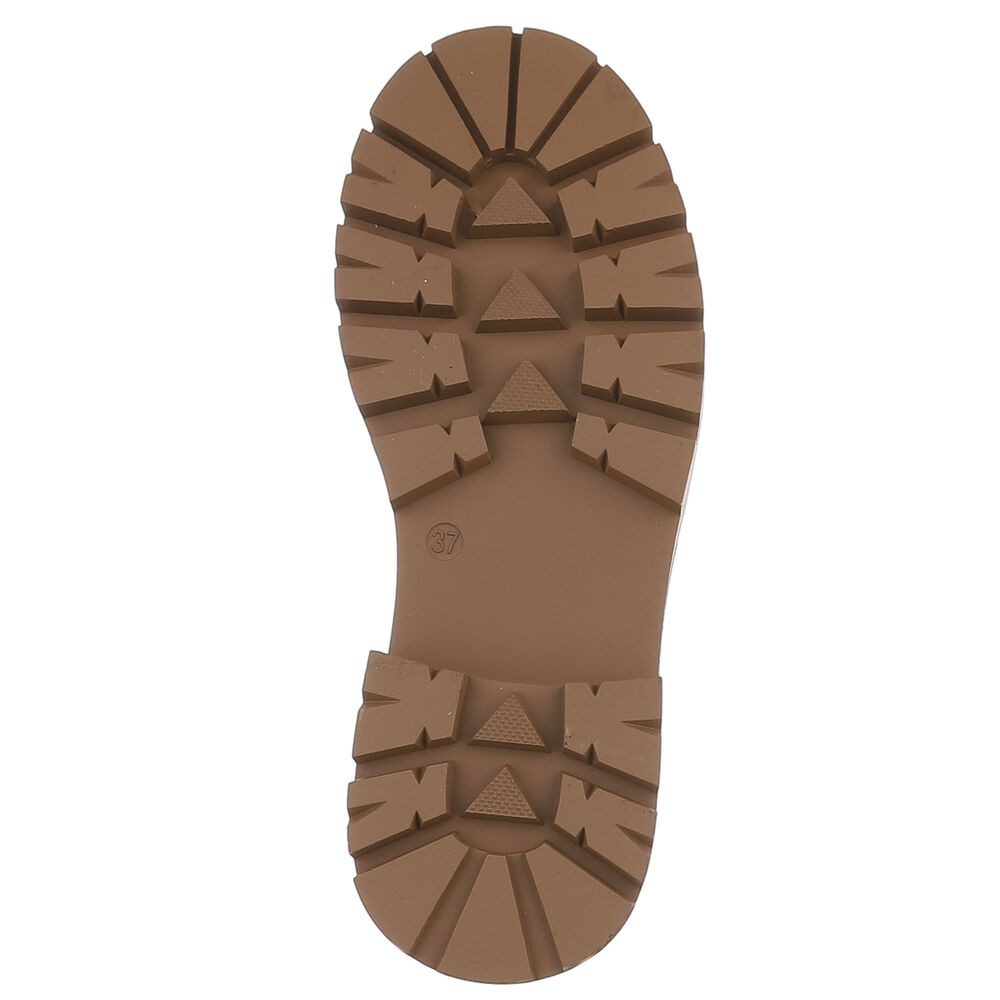 Ital-Design Elegante Plateau-Lederloafers für Damen im Alltag Slipper (91261543) Blockabsatz Mokassins in Hellbraun