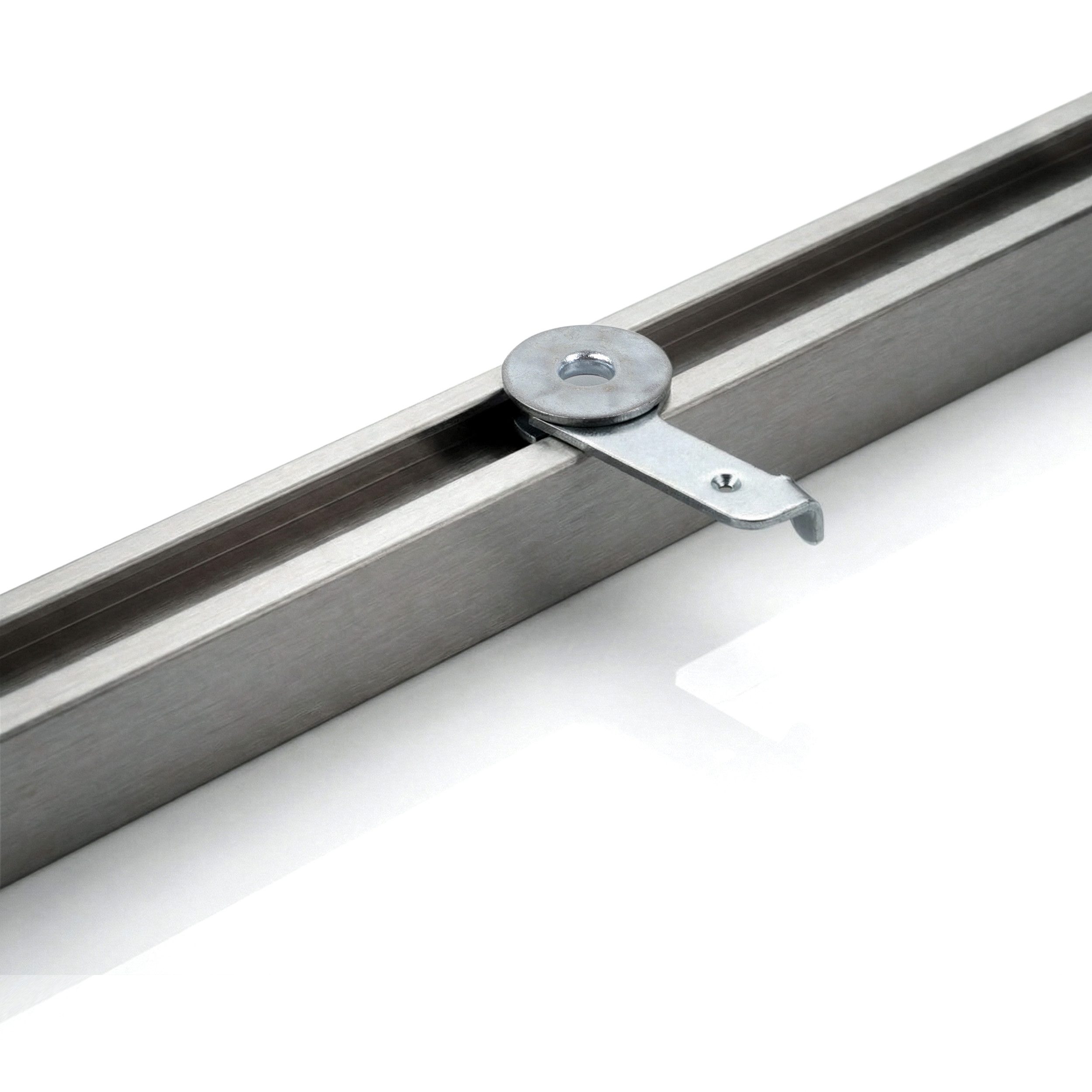 Deco-Raum Gardinenschiene Innenlauf Square eckig flach, 1-läufig, kürzbar, Wunschmaßlänge, Bohren, Deckenbefestigung, Aluminium, Flächenvorhang Schiene Innenlau – Bild 5 von 5