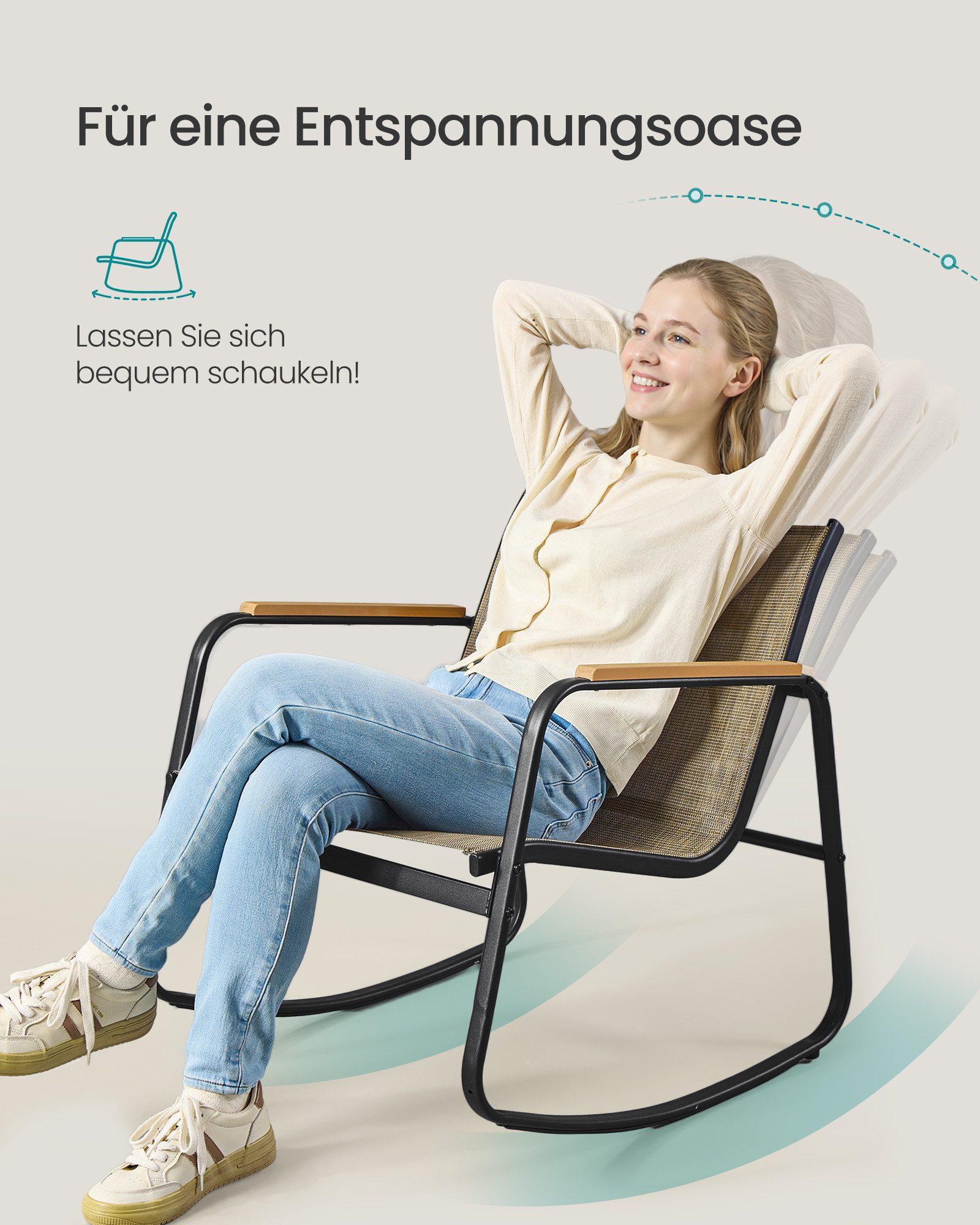 SONGMICS Gartenlounge-Set Balkonmöbel, (4-tlg), Stahl, Lounge Möbel, Gartenlounge, Gartenmöbel, Gartenbank, 4-teilig