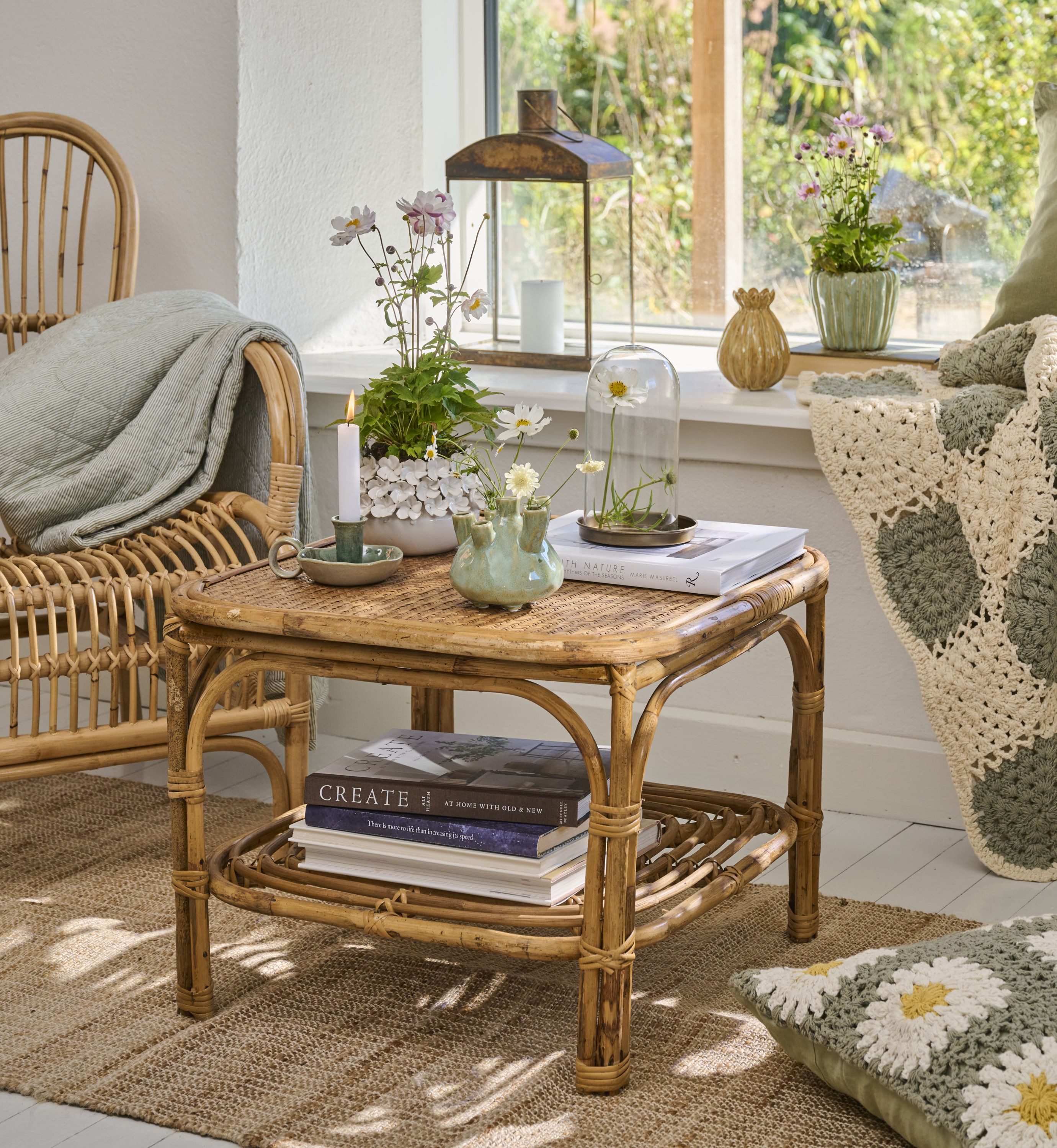 Ib Laursen Beistelltisch Ib Laursen Tisch Couchtisch Beistelltische mit Ablage Rattan