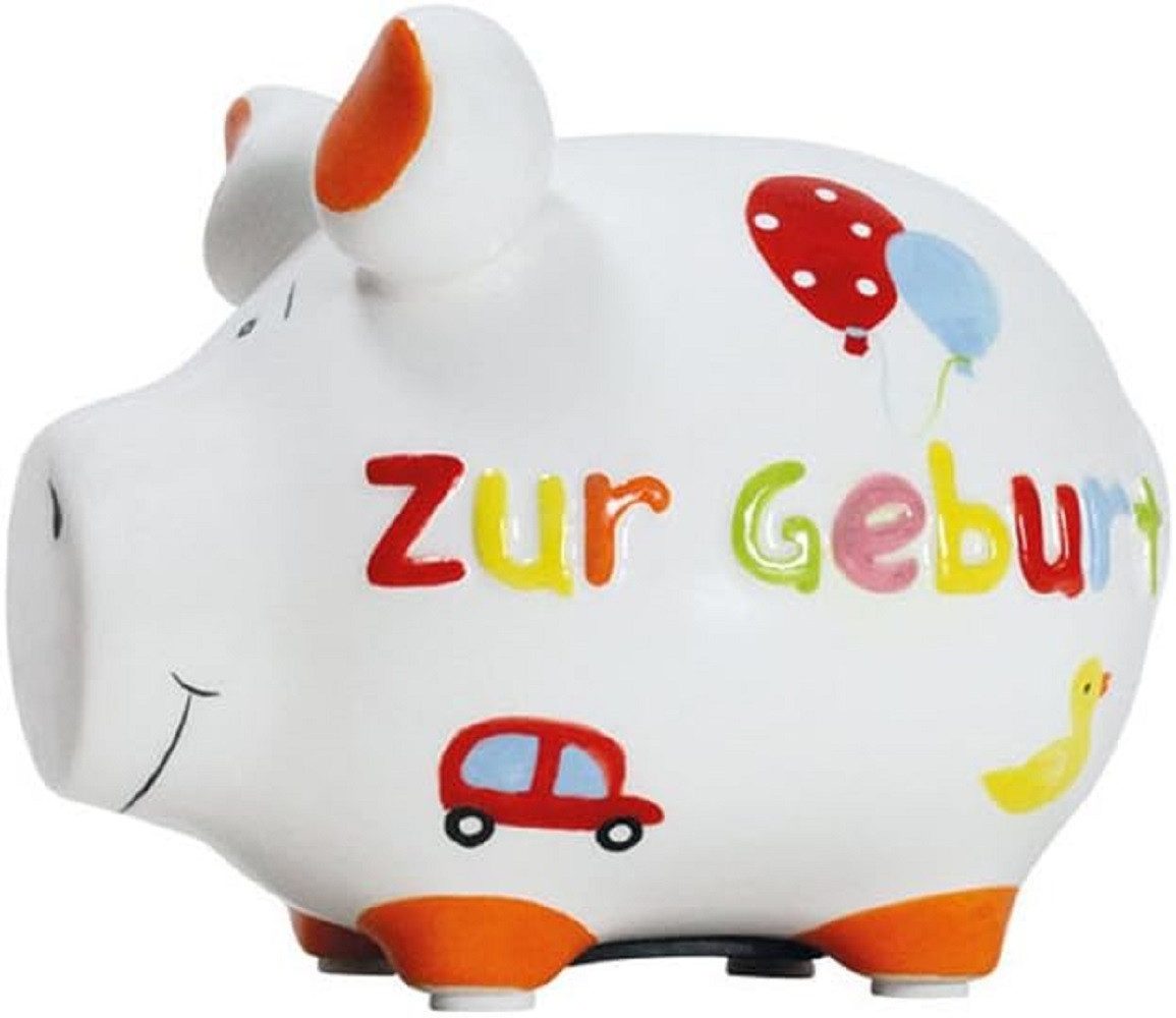 Wurm Spardose KCG Sparschwein "Zur Geburt" Keramik Bunt 12,5x9x9 K
