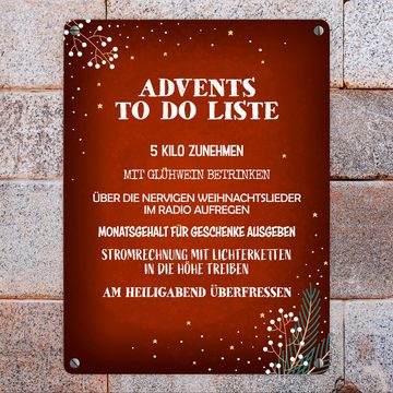 speecheese Metallschild Lustige Advents to do Liste Metallschild in rot Weihnachten Glühwein