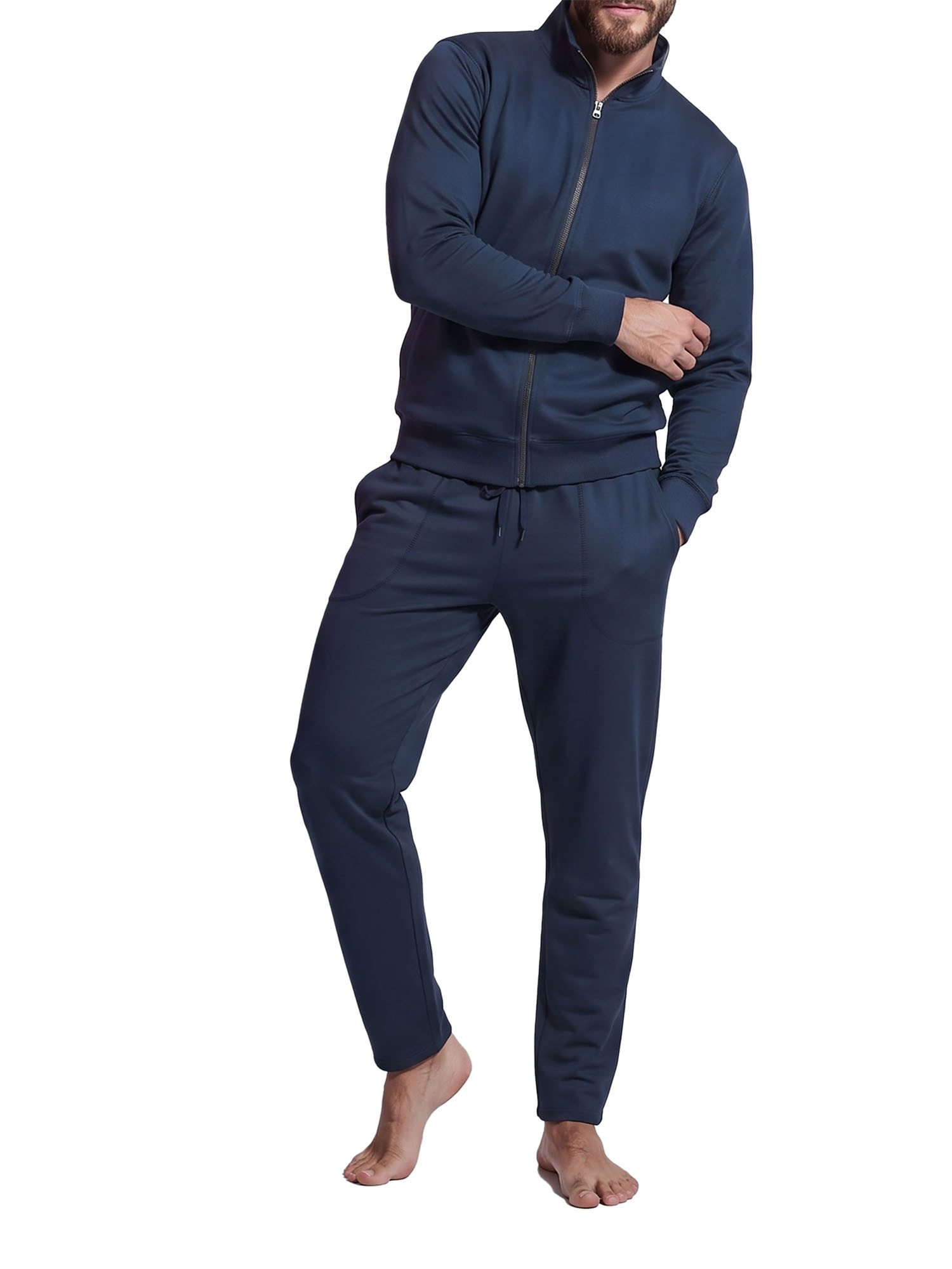 Ammann Loungeanzug Sweatanzug lang Night & Relax (Packung, 1 tlg) reine Baumwolle, atmungsaktiv, Nachtwäsche und Homewear Set