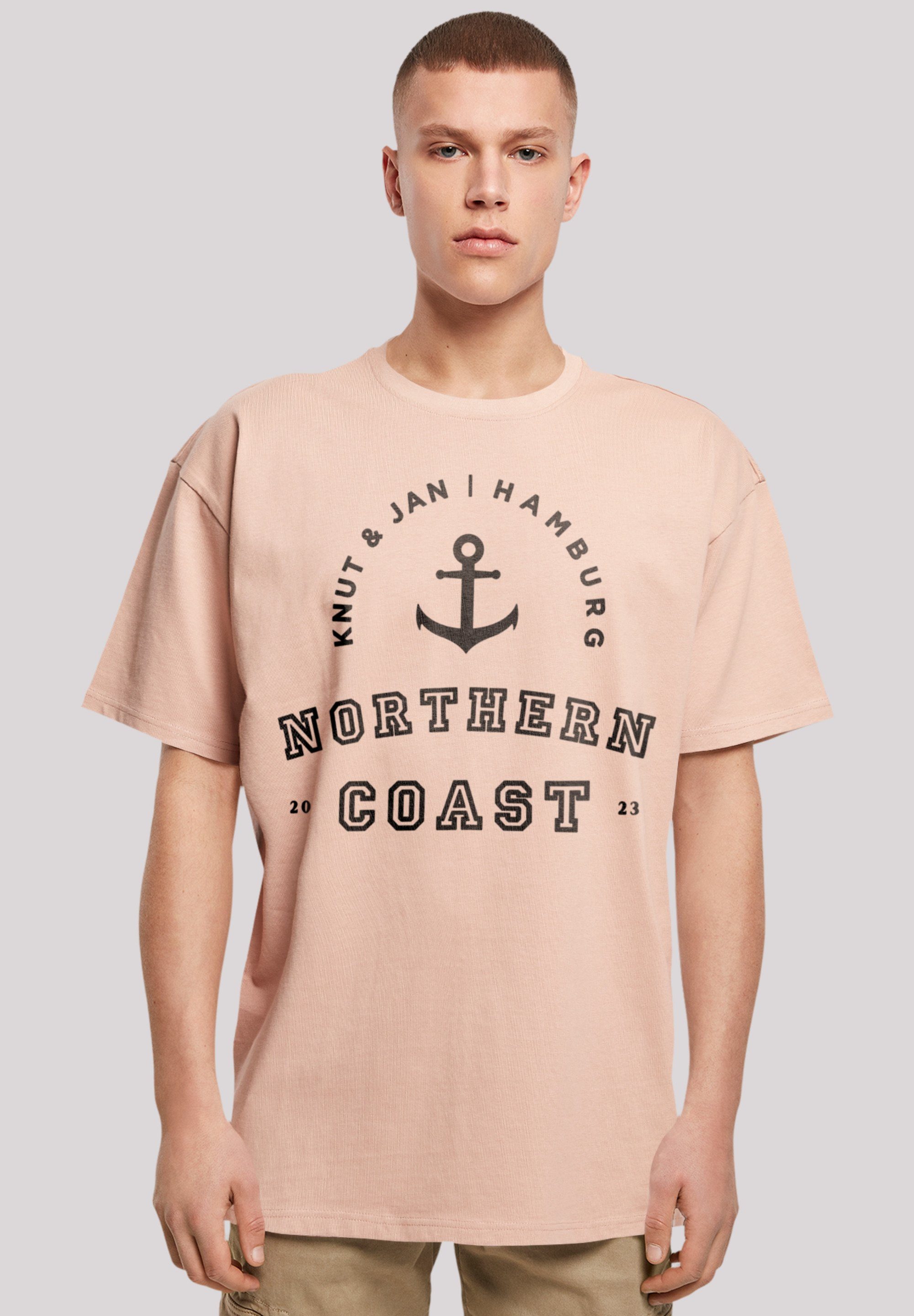 F4NT4STIC T-Shirt Northern Coast Nordsee Knut & Jan Hamburg Print amber