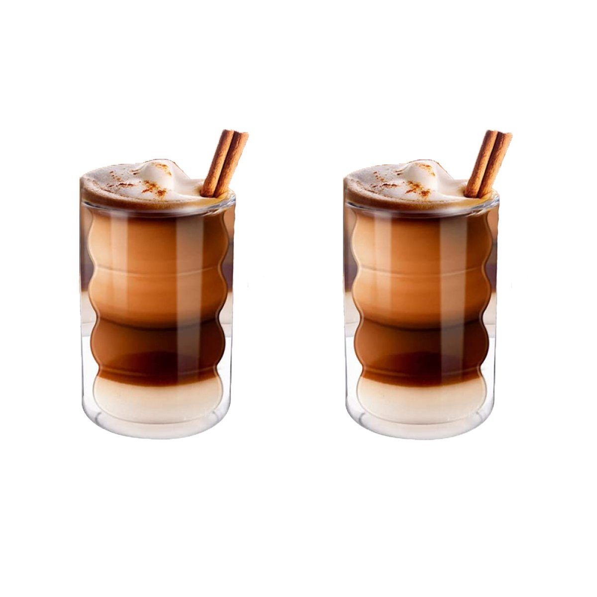 Jormftte Tumbler-Glas Gläser doppelwandig 350 ml,Espressotassen Kaffeebecher Trinkgläser