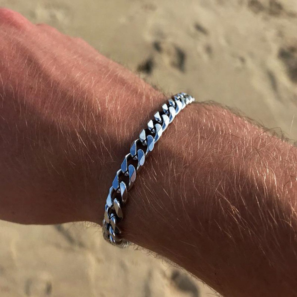 KARMA Edelstahlarmband Herren Silber 19 cm günstig online kaufen