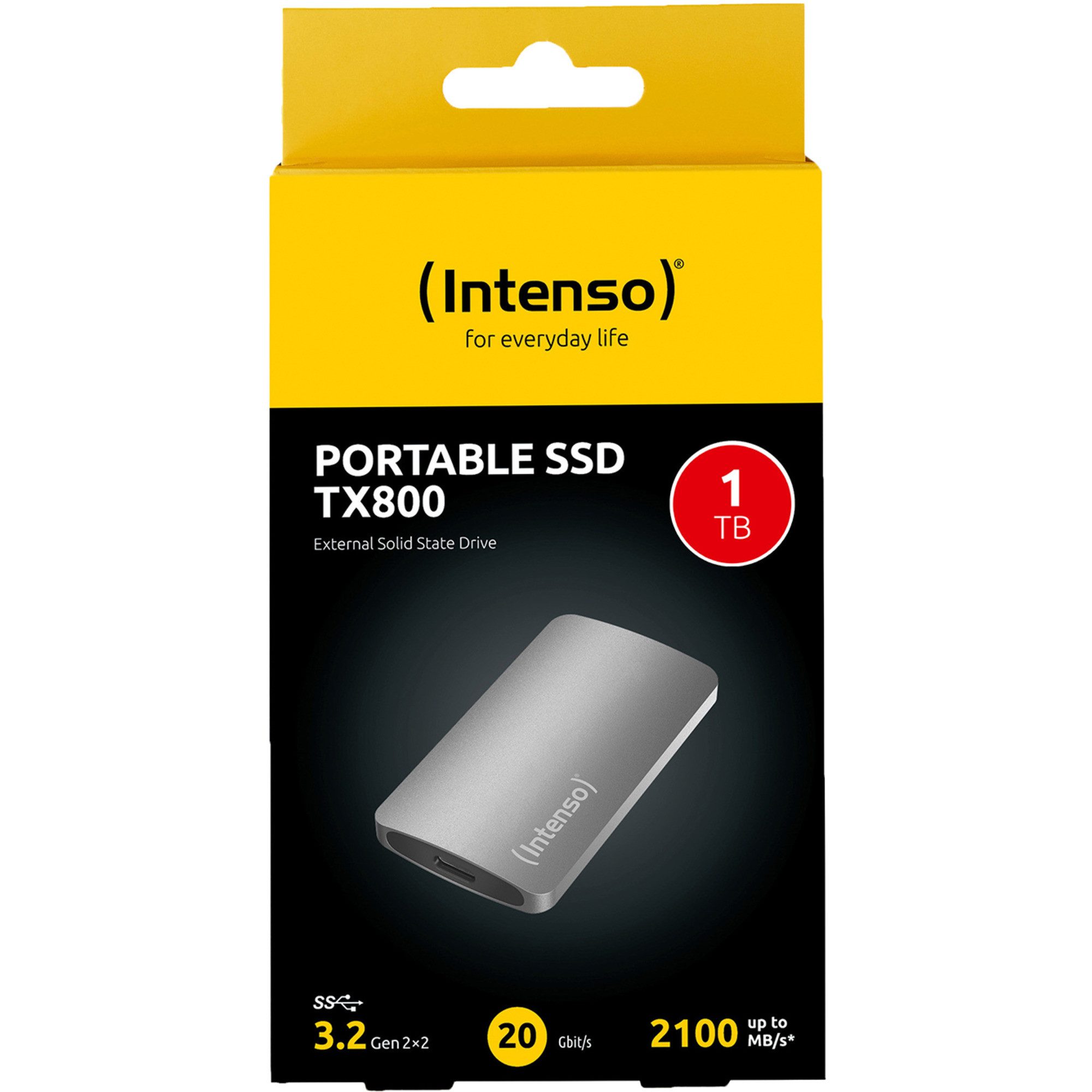 Intenso Intenso Externe SSD TX800 1 TB, (USB-A 3.2 Gen 2x2 externe HDD-Festplatte (2 TB) 1,8", extern"