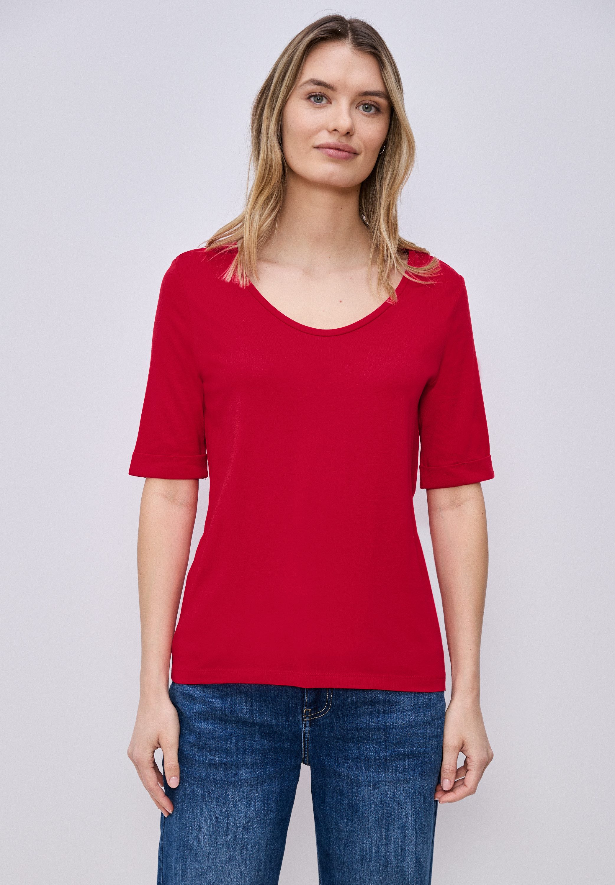 STREET ONE T-Shirt mit V-Ausschnitt