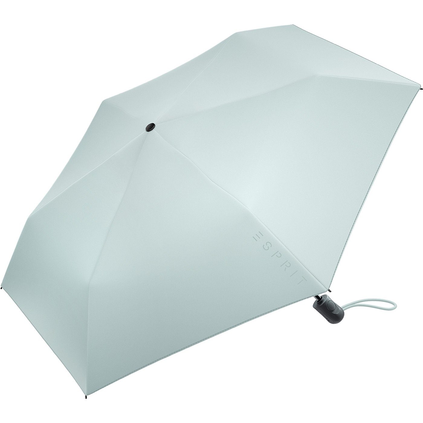 Esprit Taschenregenschirm Damen Easymatic Slimline stabil, und FJ neuen Auf-Zu in Automatik graublau leicht 2022, Trendfarben den