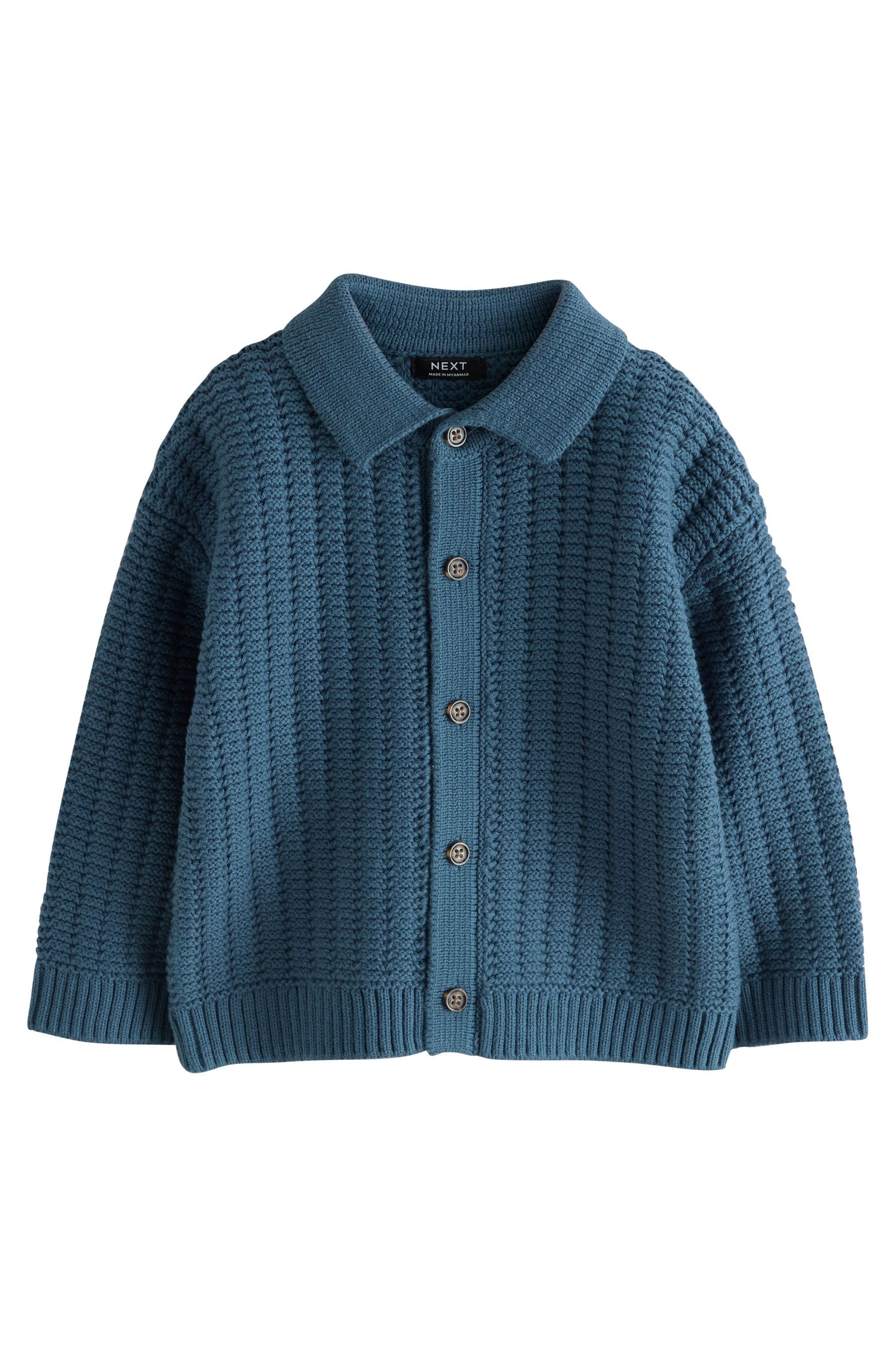 Polokragenpullover Durchgeknöpftes Strick-Poloshirt