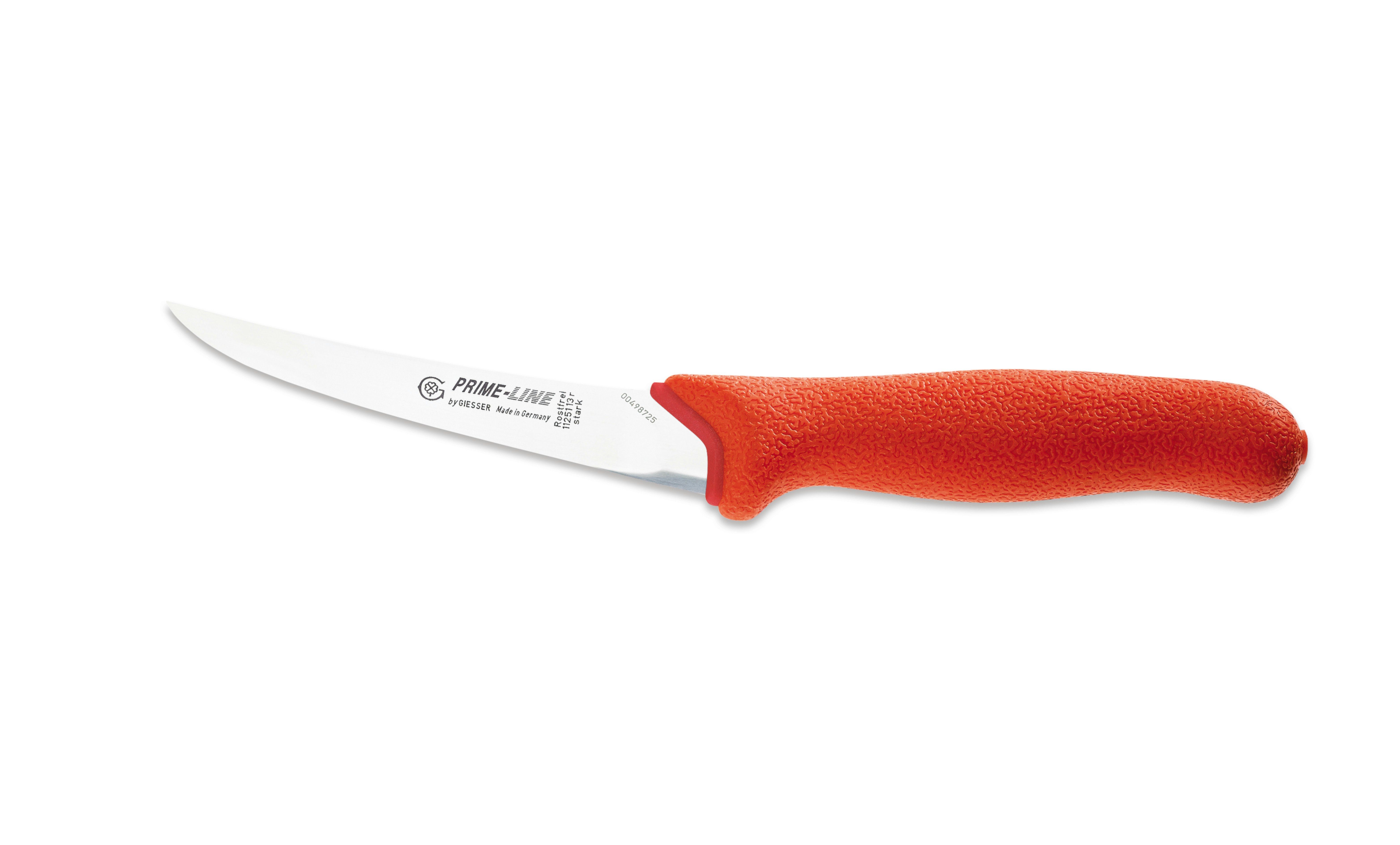Giesser Messer Ausbeinmesser Fleischermesser 11250 13/15, PrimeLine, rutschfest, weicher Griff rot