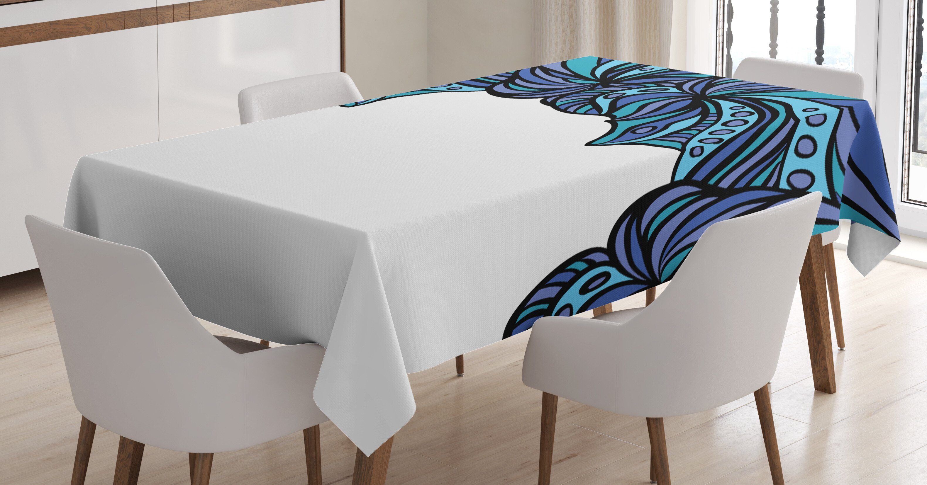 geeignet Klare Bereich Für Tischdecke den Farben, Waschbar Tintenfisch Farbfest Muster Abakuhaus Meer Außen Abstrakt