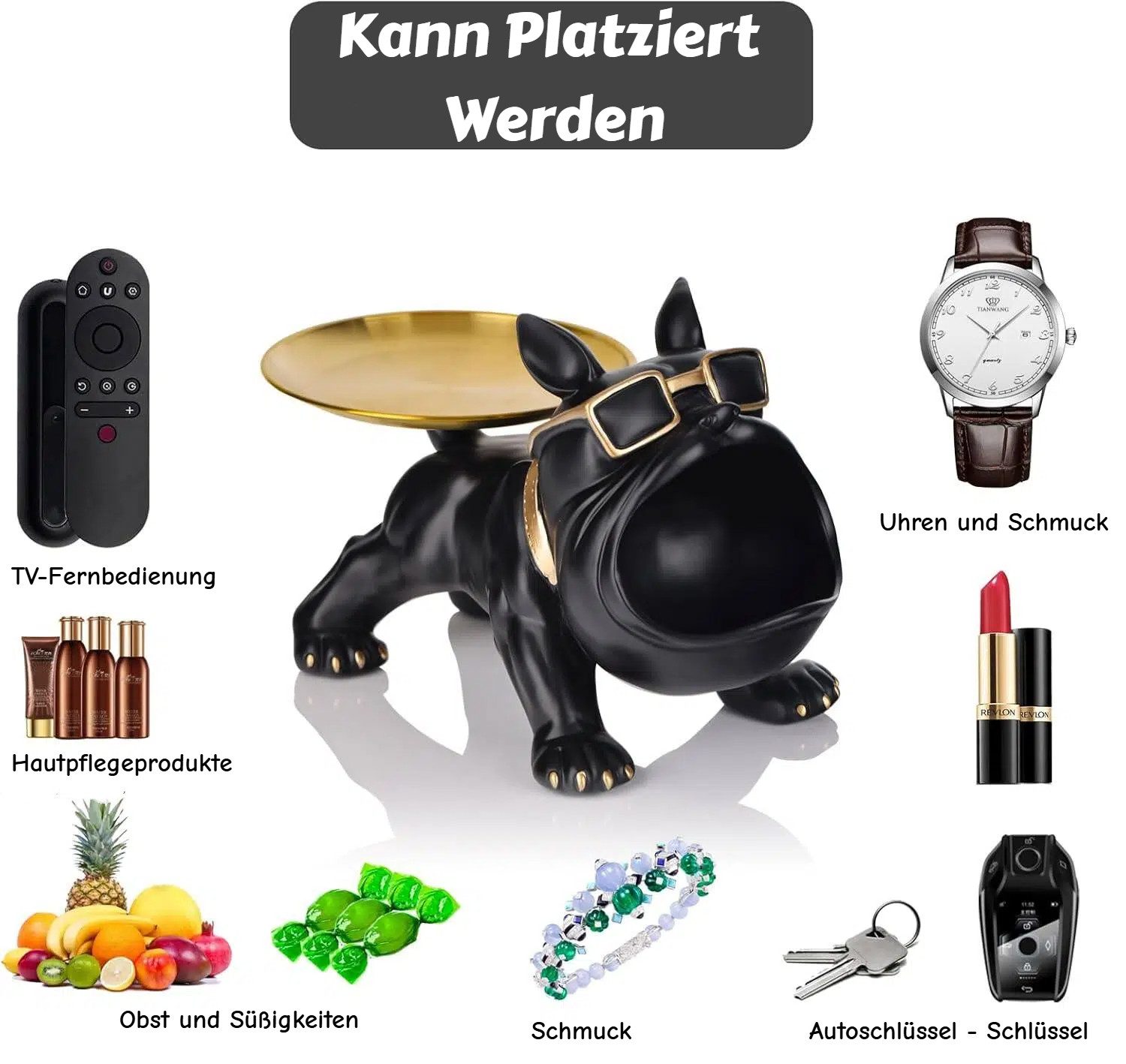 BlingBin Dekoschale FranzöSische Bulldogge Tablett Deko, Bulldogge Statue S günstig online kaufen