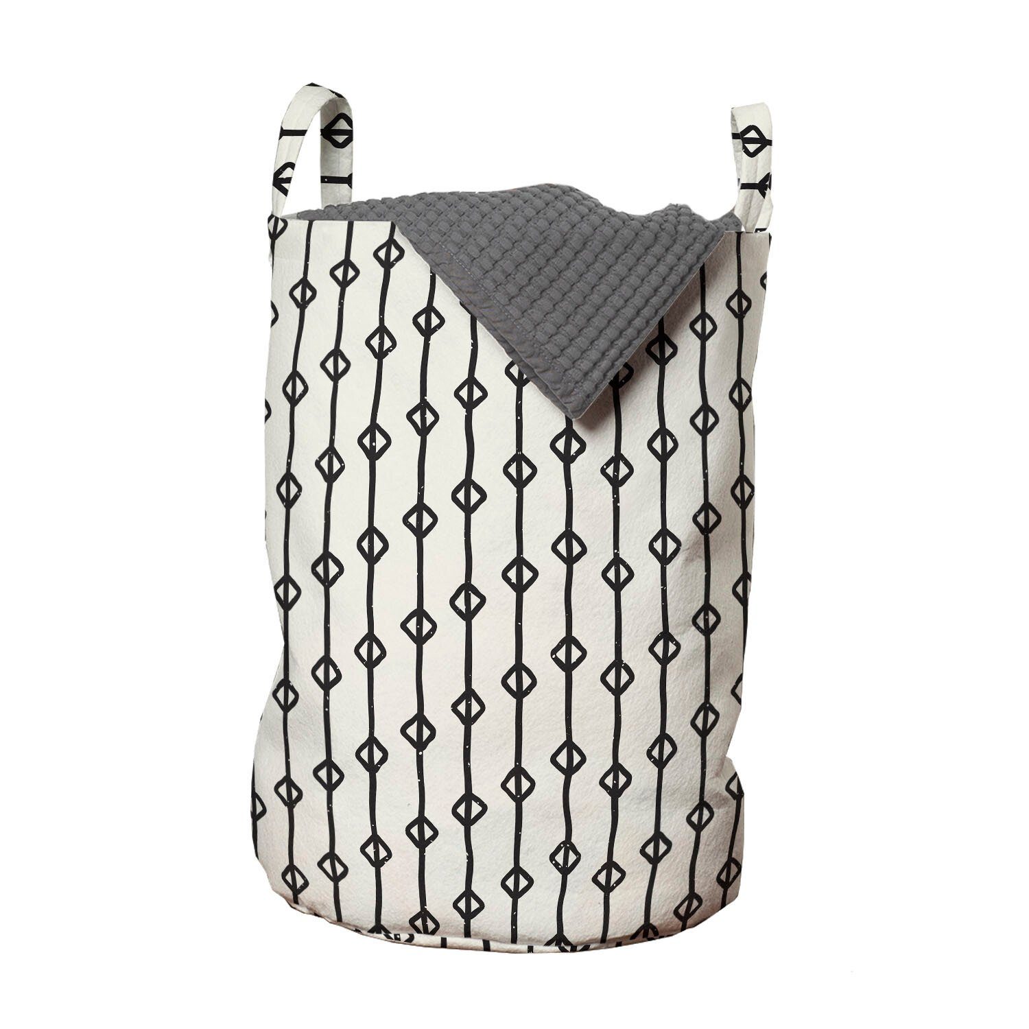 Abakuhaus Wäschesäckchen Wäschekorb mit Griffen Kordelzugverschluss für Waschsalons, Streifen Kunstformen auf Linien