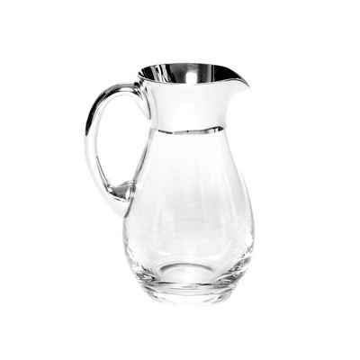 Brillibrum Wasserkrug Glaskrug 0,5 0,7 1 Liter mit Echtsilber Krug aus Kristallglas Kanne