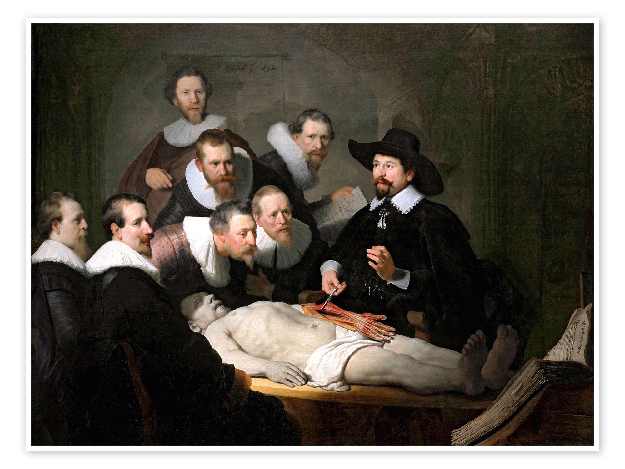 Posterlounge Wandbild Die Anatomie des Dr. Tulp, Rembrandt van Rijn, erhältlich als Poster, Leinwandbild, Wandsticker oder Acrylglasbild