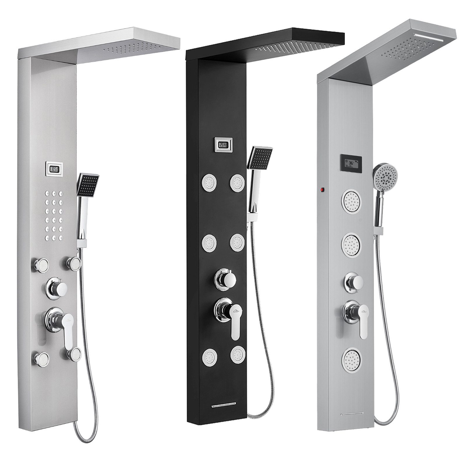 Duschsystem LCD Duschpaneel Regendusche Edelstahl Duscharmatur Massage Duschsäule