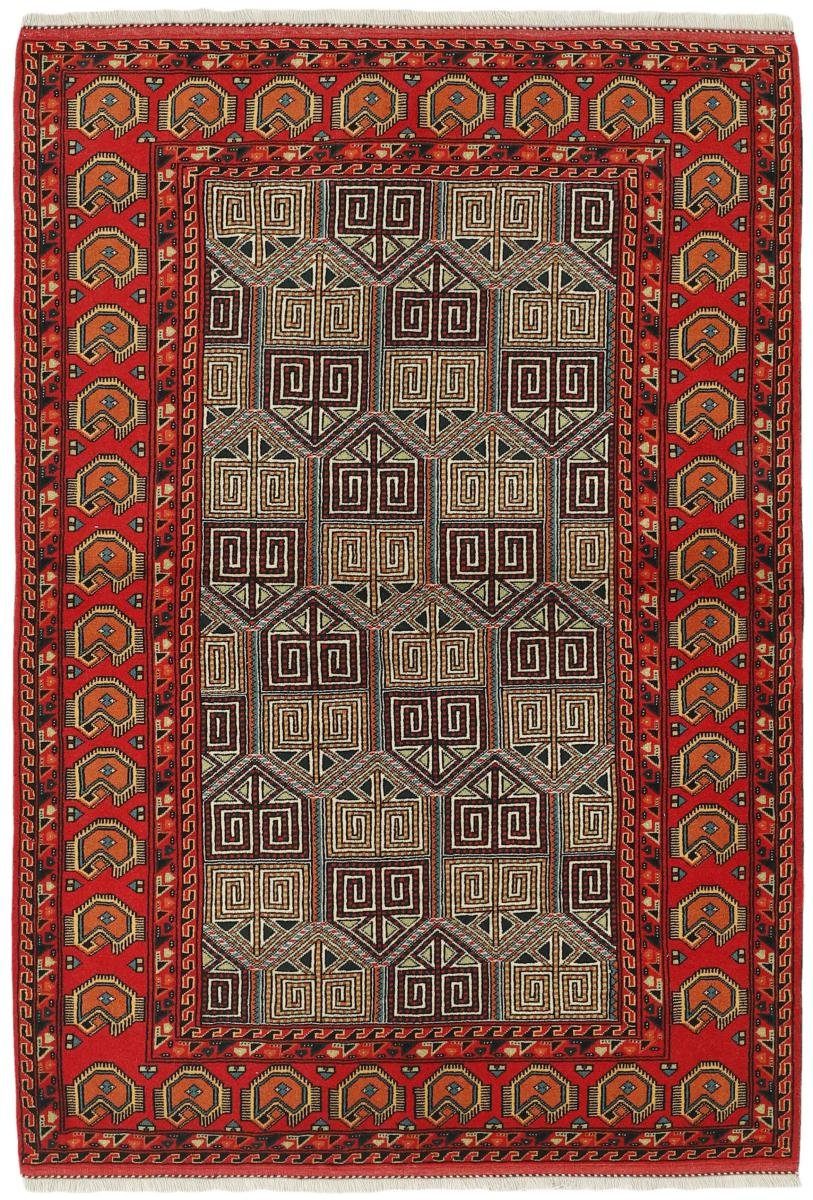 Orientteppich Turkaman 139x197 mm Orientteppich Handgeknüpfter / 6 Perserteppich, Höhe: Nain Trading, rechteckig